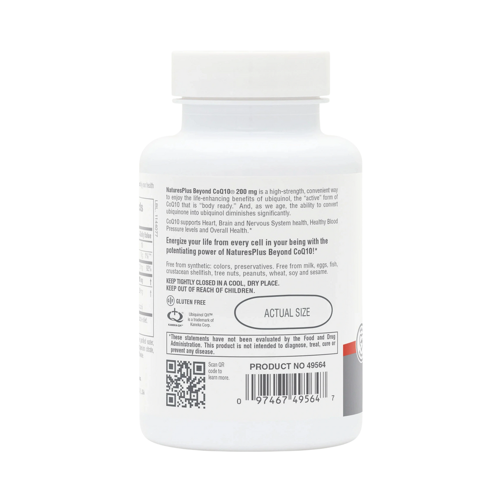 NaturesPlus, Beyond CoQ10 Ubiquinol, 200 Mg, 30 Softgels