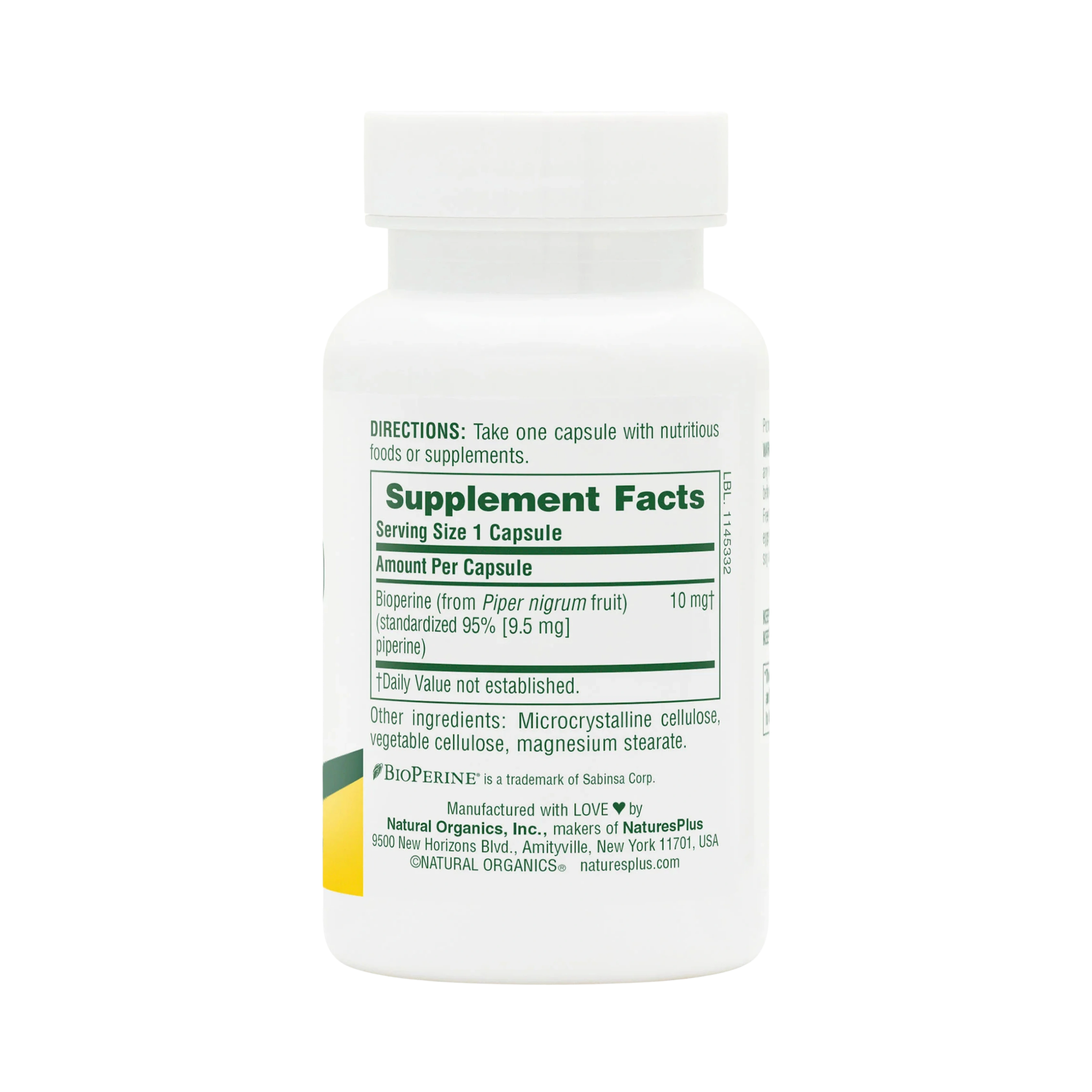 NaturesPlus, Bioperine 10, 90 Capsules