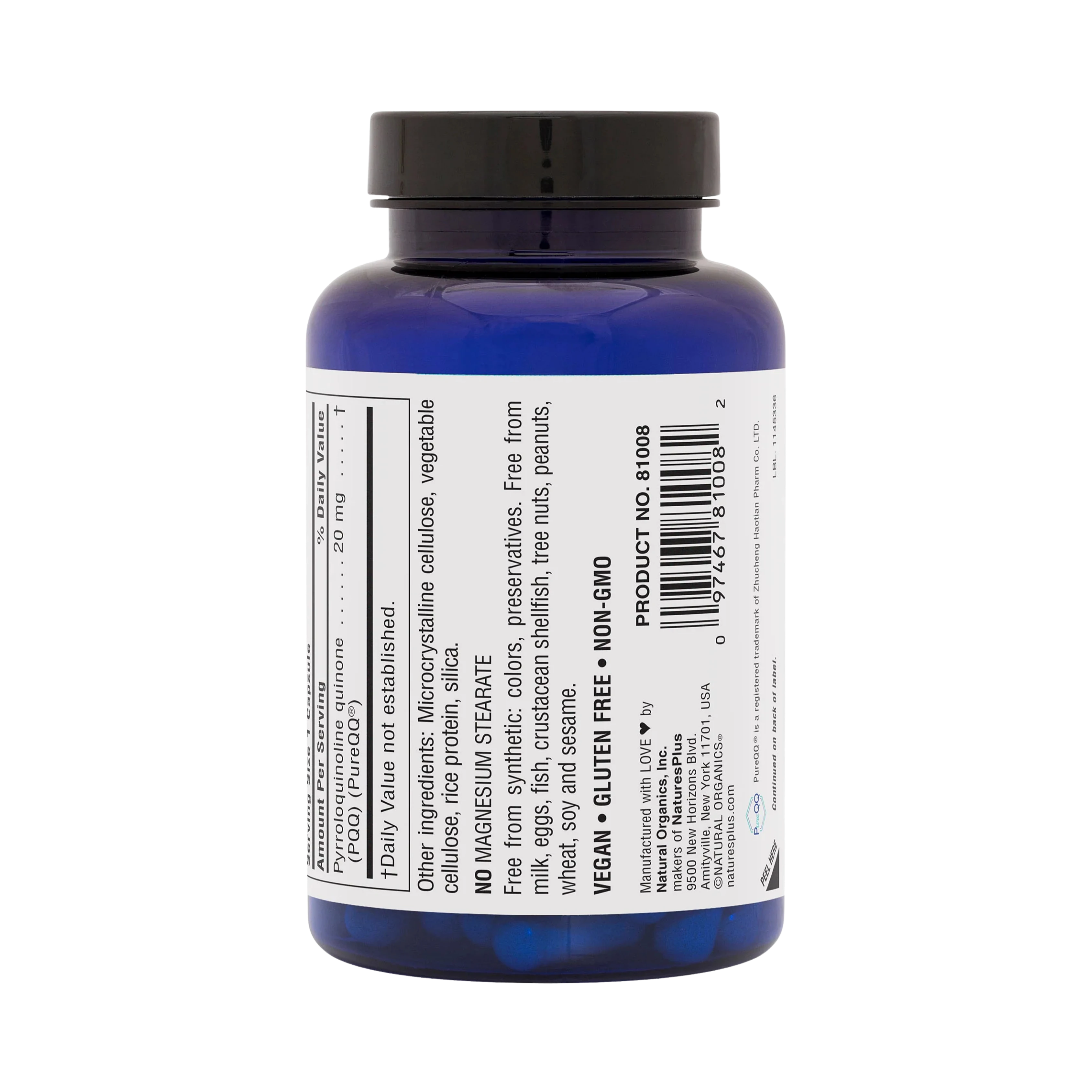 NaturesPlus, BrainCeutix PQQ, 20 Mg, 60 Capsules