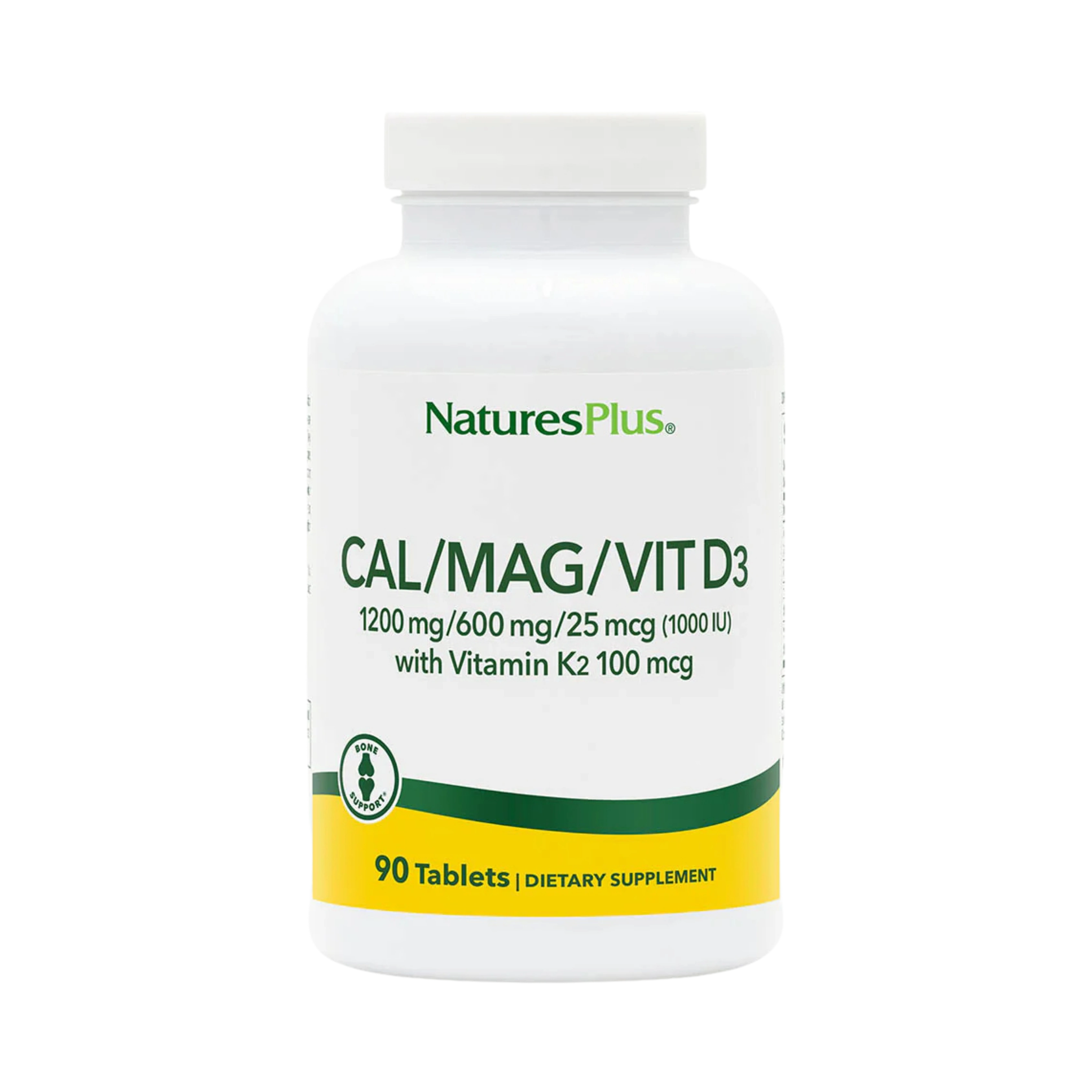 NaturesPlus, Cal/Mag/Vit D3 with Vitamin K2, 90 Tablets