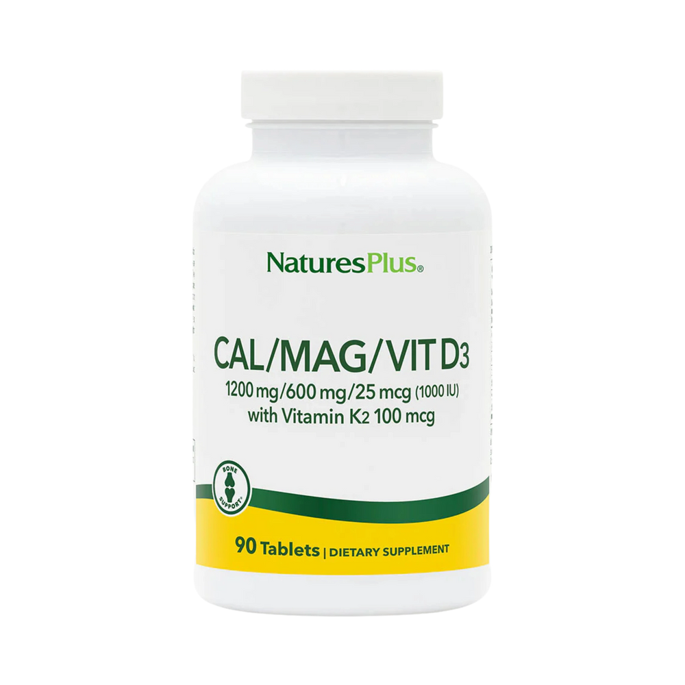 NaturesPlus, Cal/Mag/Vit D3 with Vitamin K2, 90 Tablets