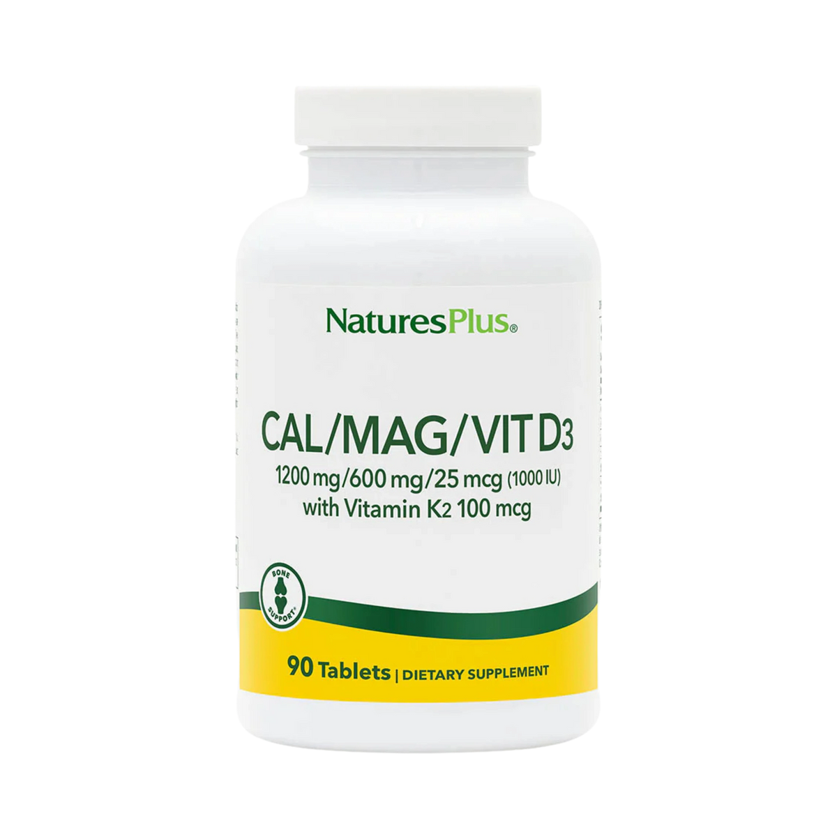NaturesPlus, Cal/Mag/Vit D3 with Vitamin K2, 90 Tablets