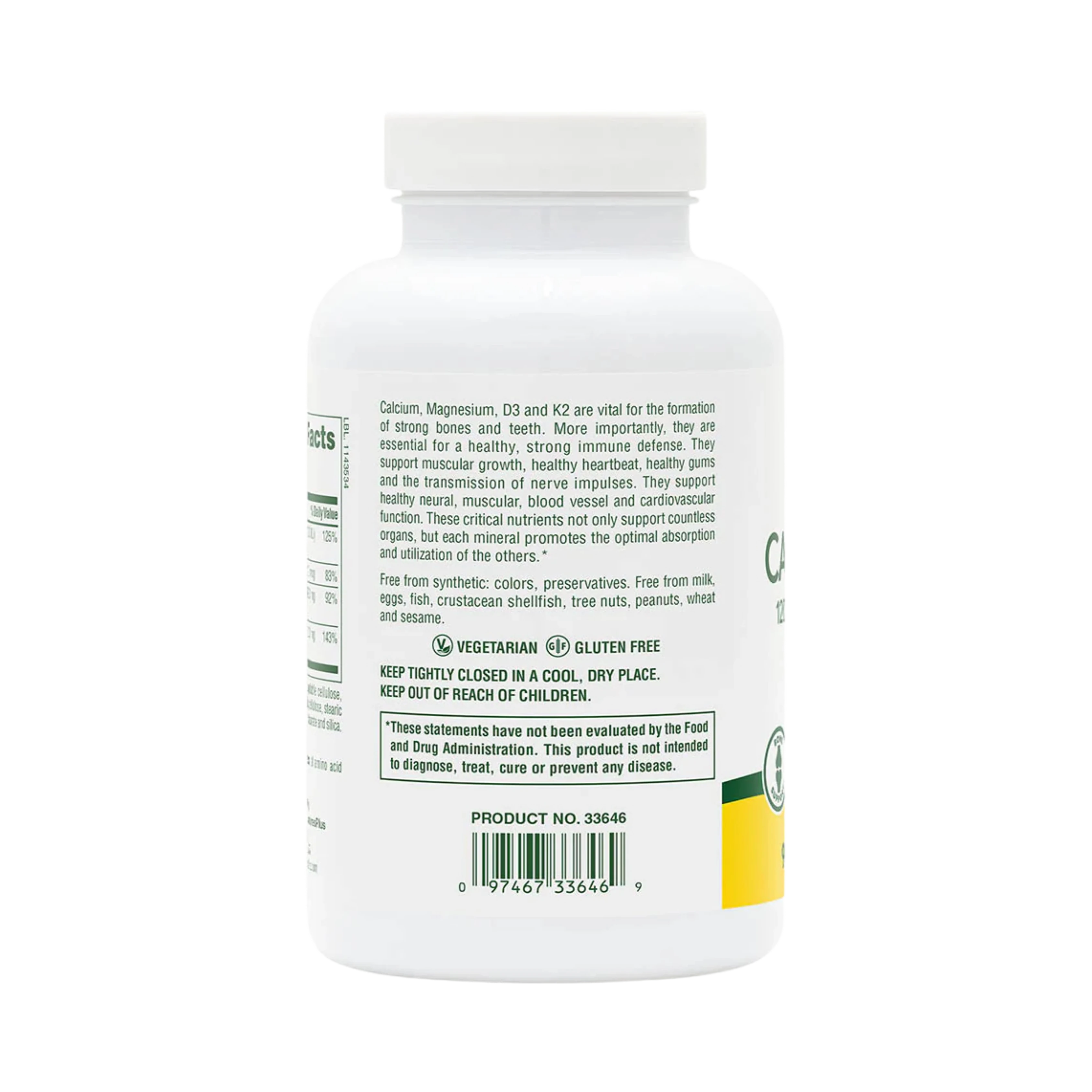 NaturesPlus, Cal/Mag/Vit D3 with Vitamin K2, 90 Tablets