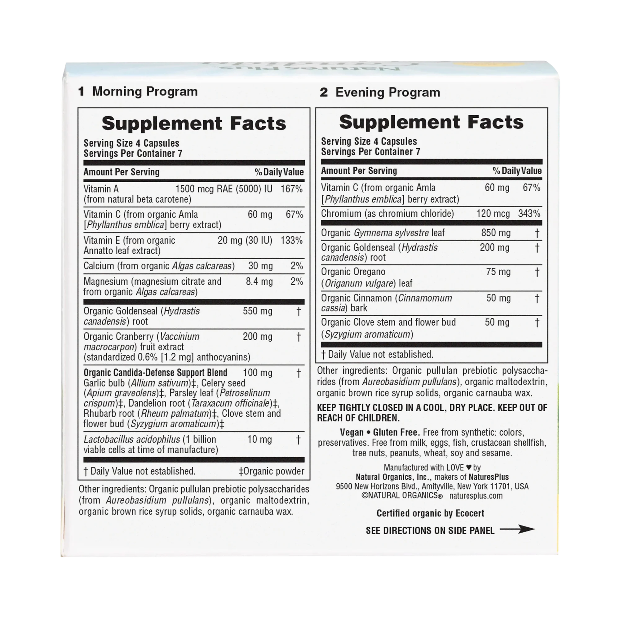 NaturesPlus, Candida Cleanse, 7 Day Program, 2 Bottles, 28 Capsules Each