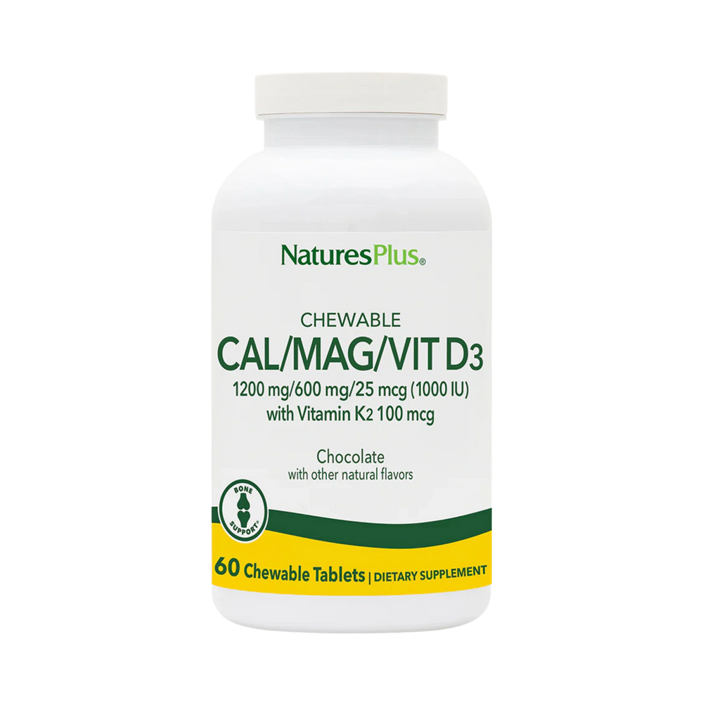 NaturesPlus, Chewable Cal/Mag/Vit D3, Chocolate, 60 Chewable Tablets