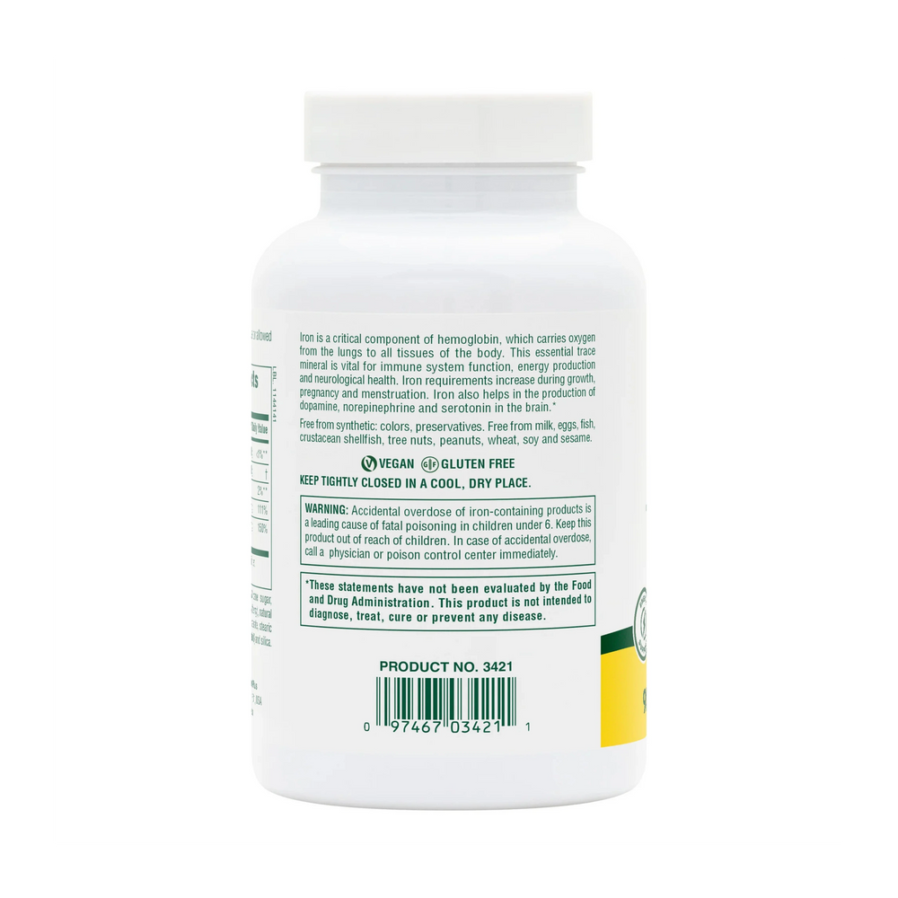 NaturesPlus, Chewable Iron with Vitamin C and Herbs, Cherry, 90 Tablets