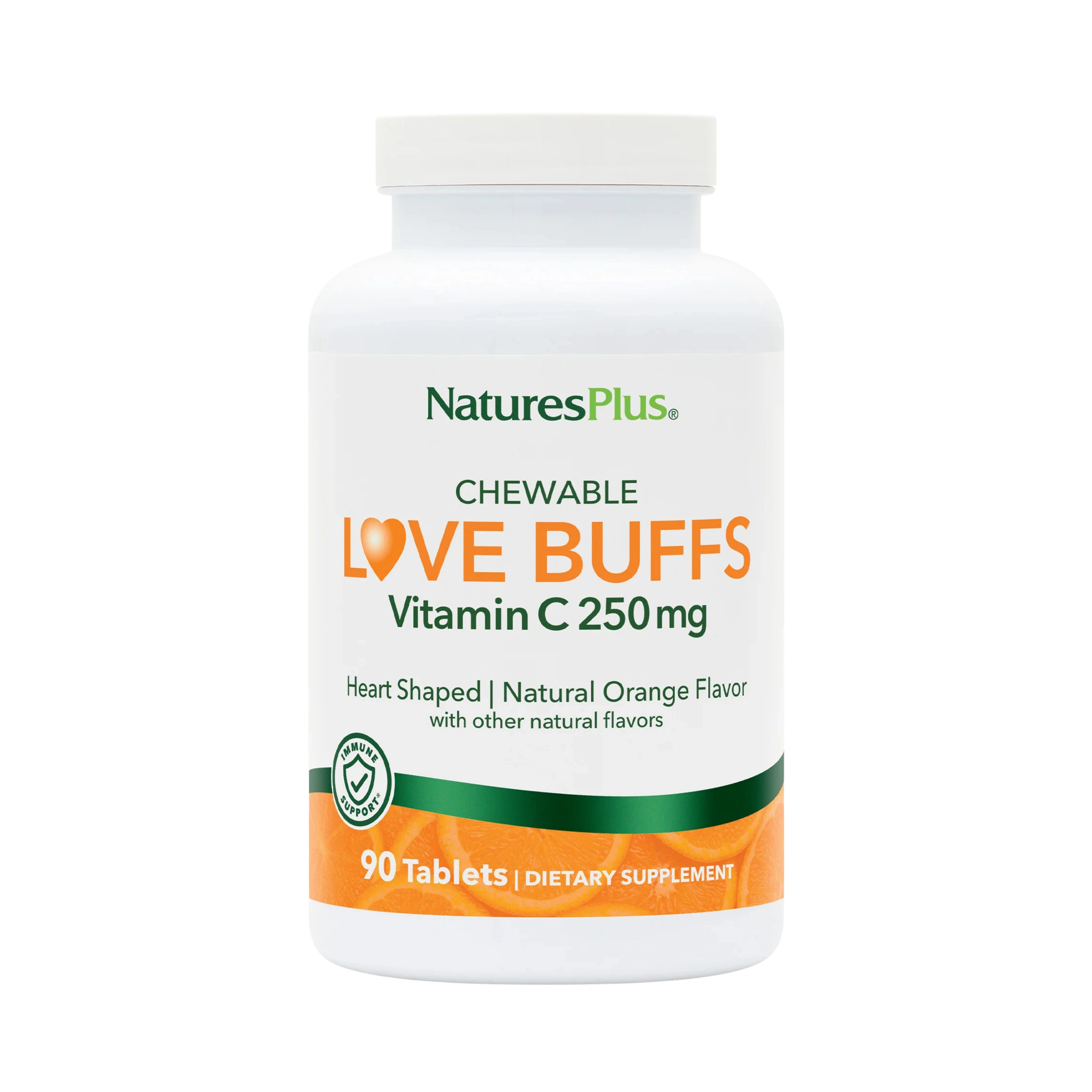 NaturesPlus, Chewable Love Buffs, Vitamin C, Natural Orange, 250 Mg, 90 Tablets