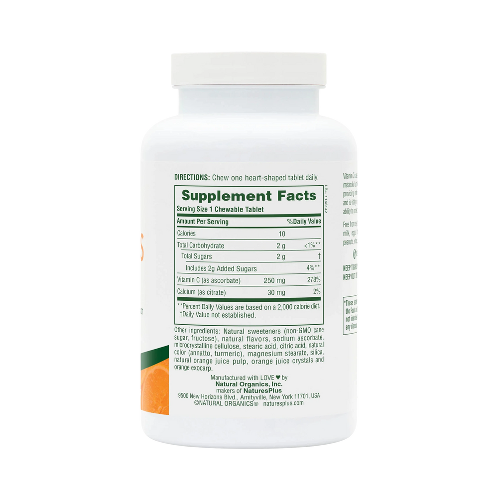NaturesPlus, Chewable Love Buffs, Vitamin C, Natural Orange, 250 Mg, 90 Tablets