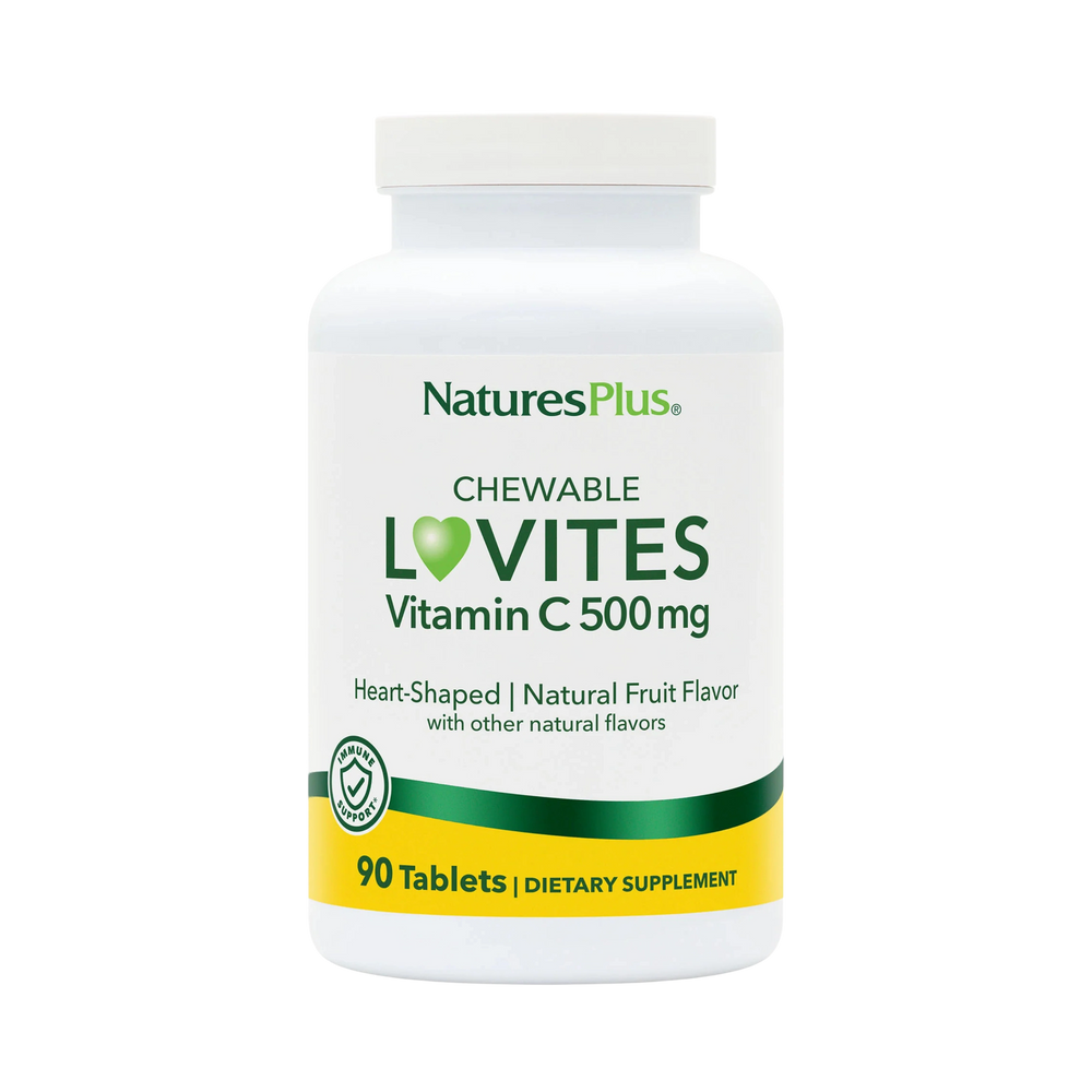 NaturesPlus, Chewable Lovites, Vitamin C, Natural Fruit, 500 Mg, 90 Tablets