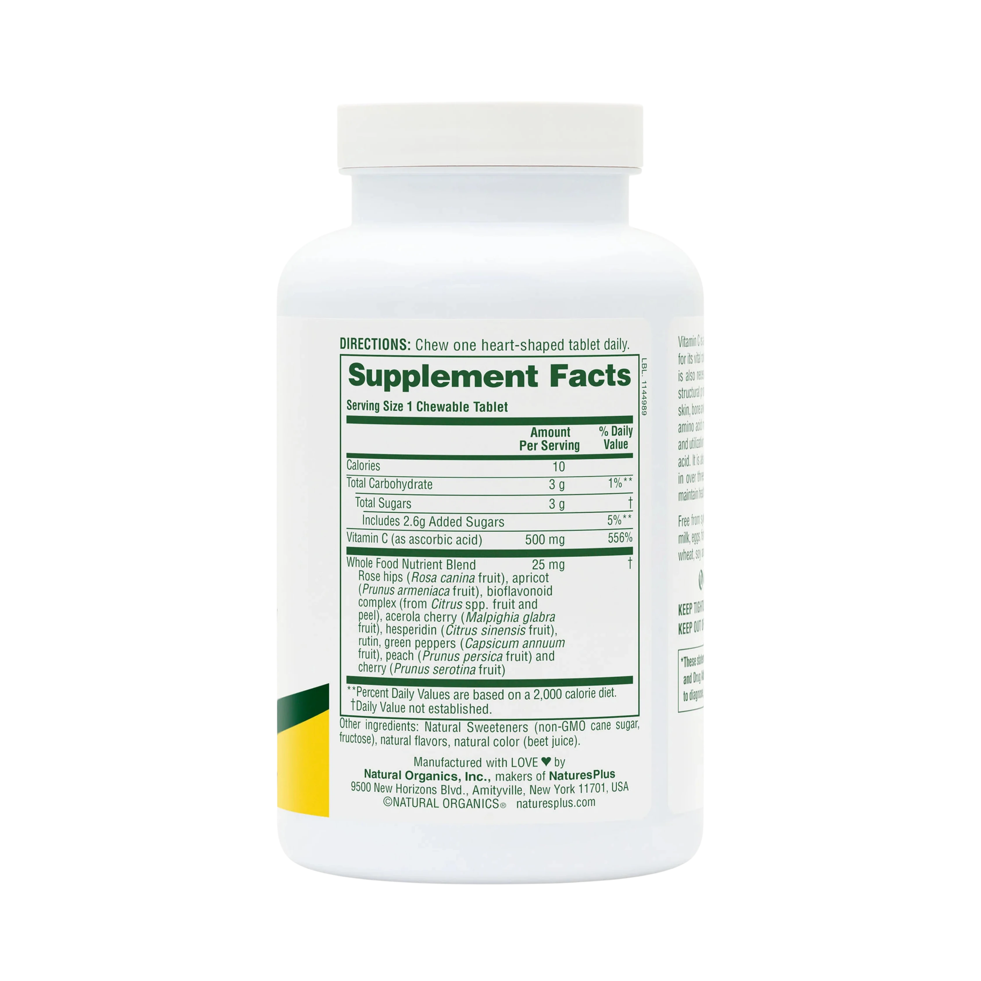 NaturesPlus, Chewable Lovites, Vitamin C, Natural Fruit, 500 Mg, 90 Tablets