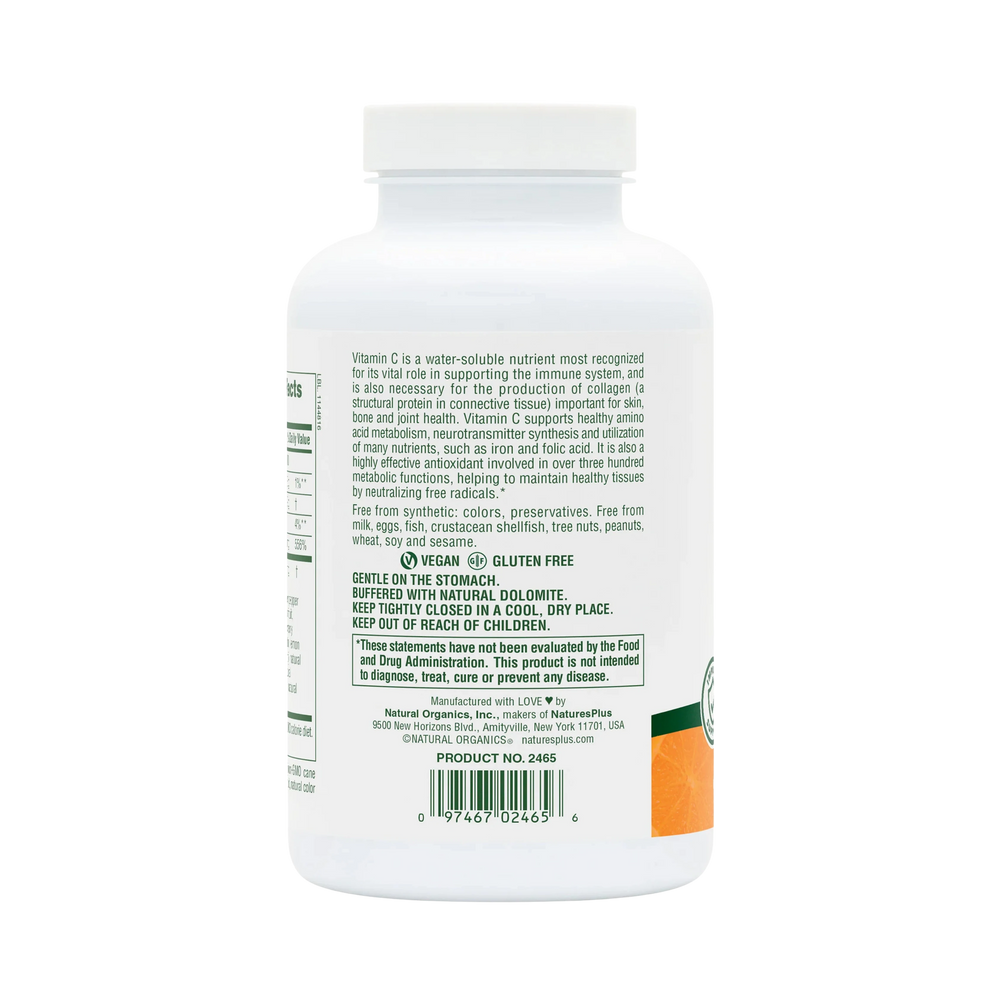 NaturesPlus, Chewable Orange Juice, Vitamin C, Natural Orange, 500 Mg, 90 Tablets