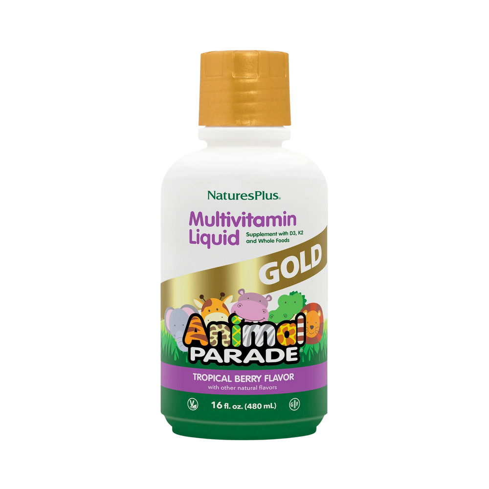 NaturesPlus, Children's Animal Parade Gold Multivitamin Liquid, Tropical Berry, 16 Fl Oz