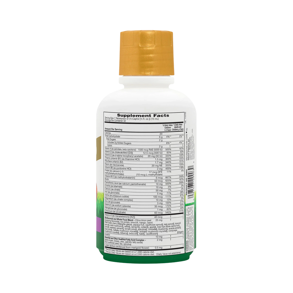 NaturesPlus, Children's Animal Parade Gold Multivitamin Liquid, Tropical Berry, 16 Fl Oz