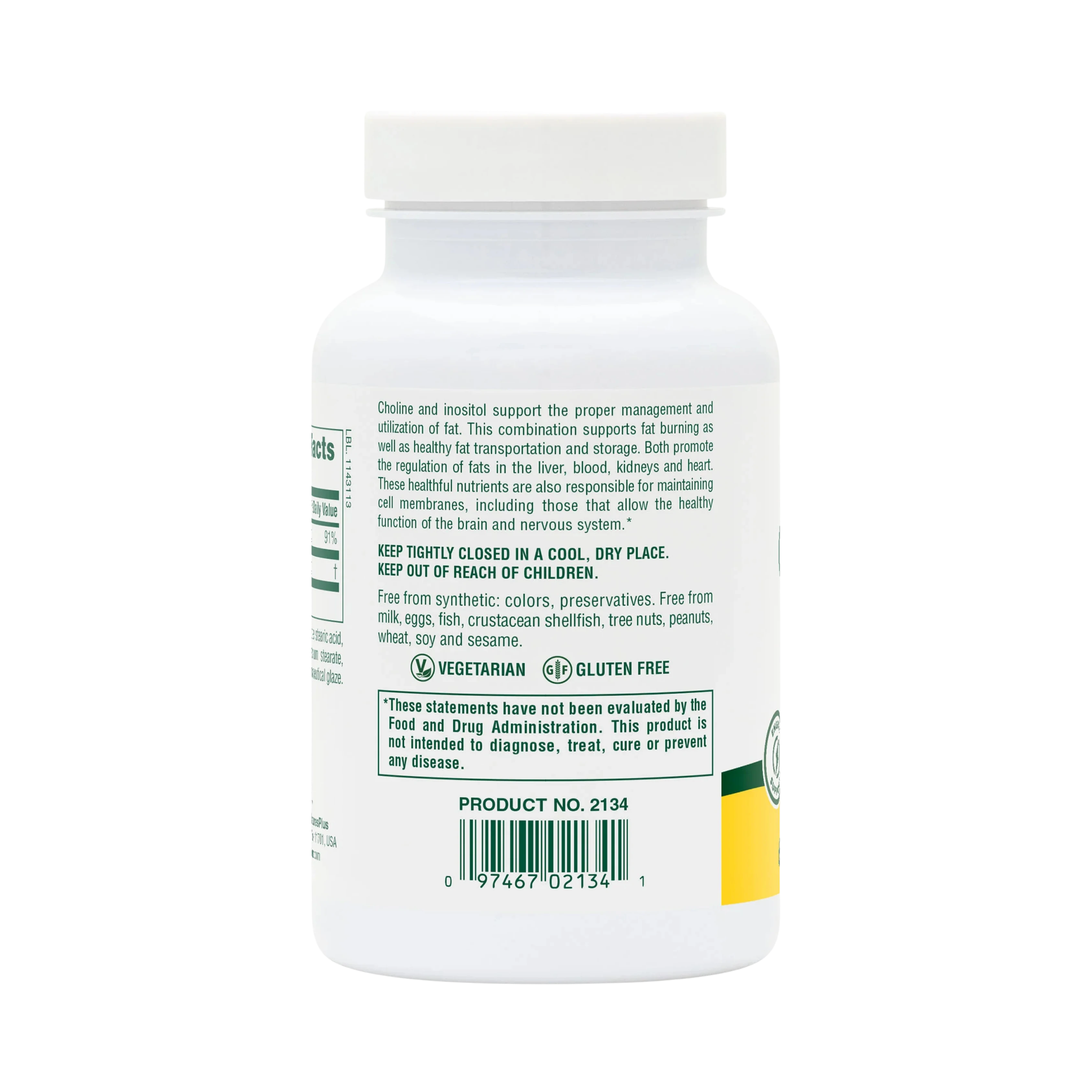 NaturesPlus, Choline & Inositol, 60 Tablets