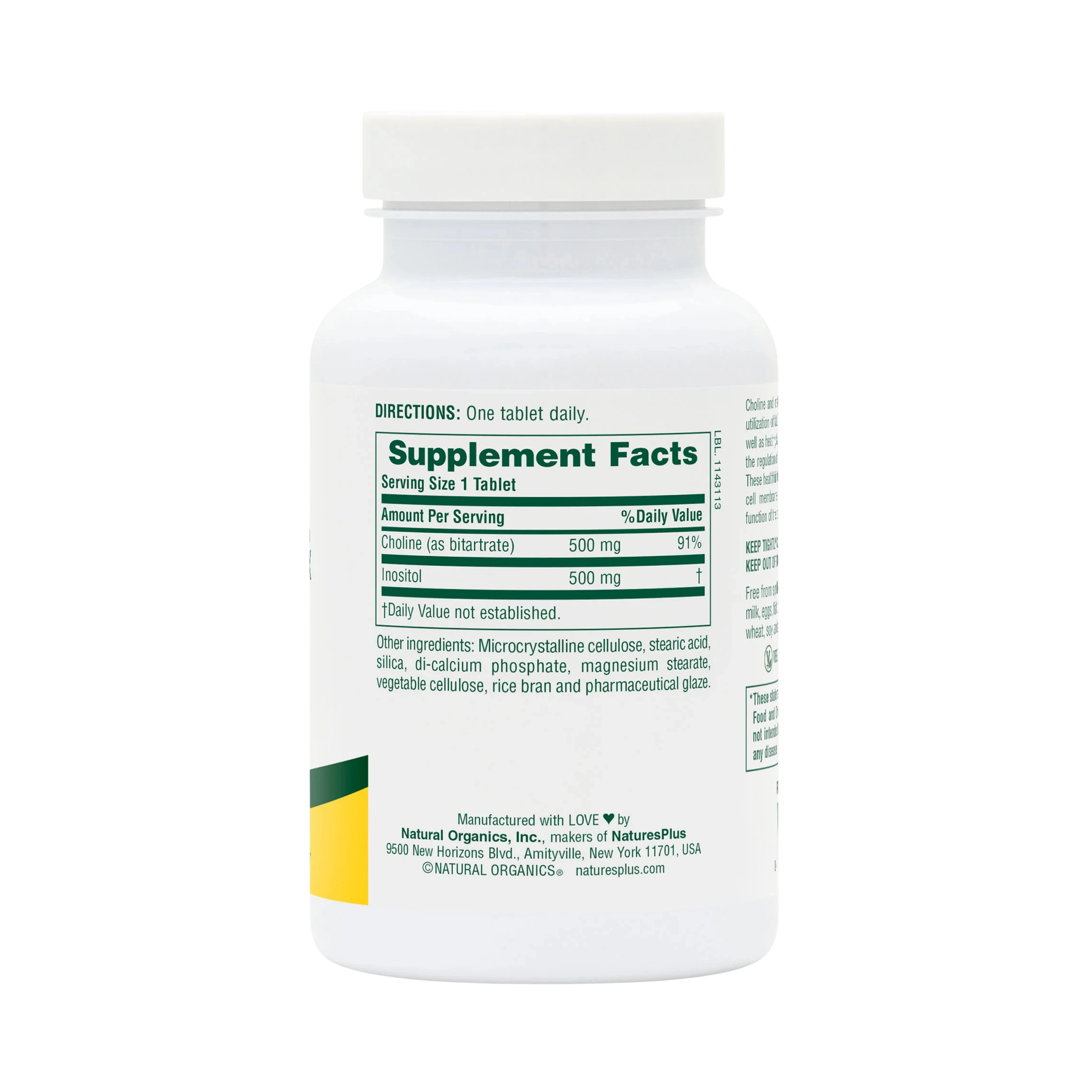 NaturesPlus, Choline & Inositol, 60 Tablets
