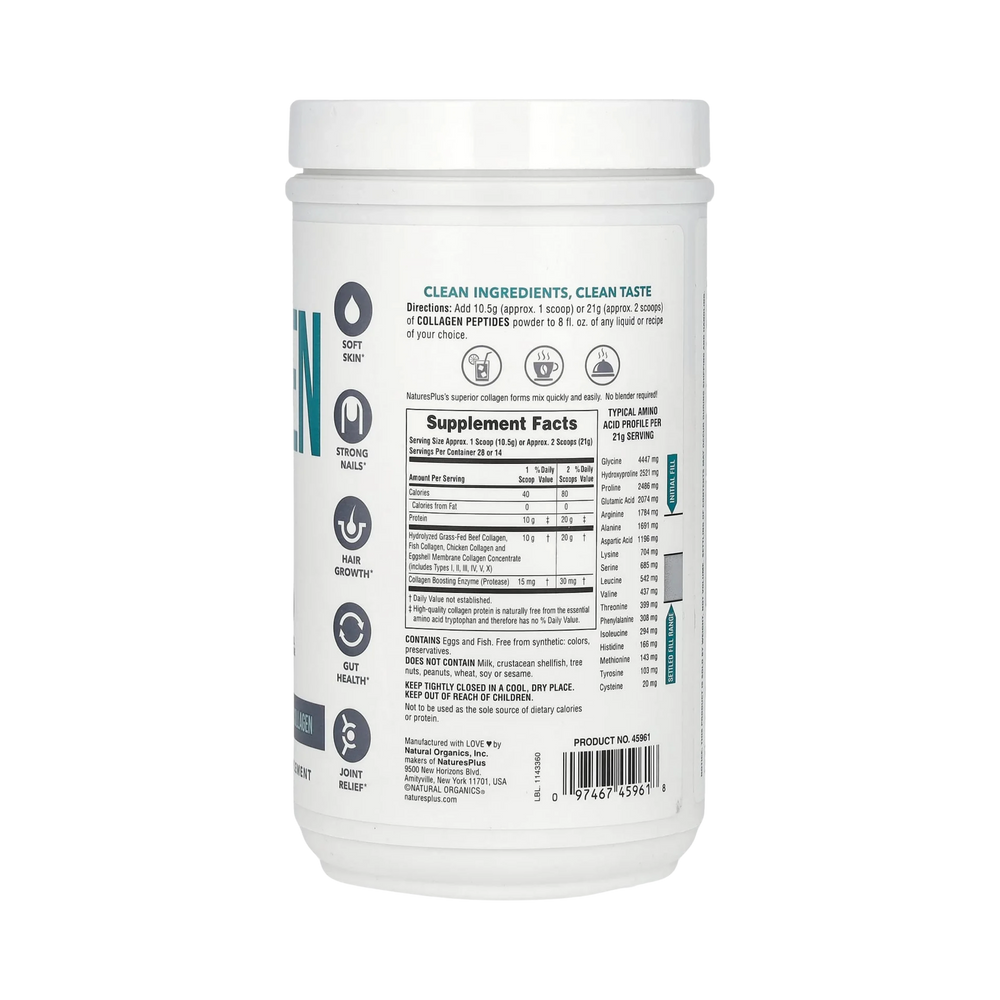 NaturesPlus, Collagen Peptides, 0.65 Lb