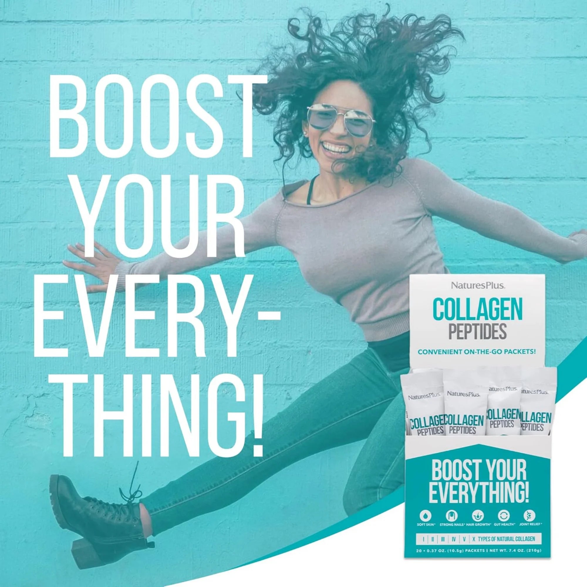 NaturesPlus, Collagen Peptides, 20 Stick Packets, 0.37 Oz