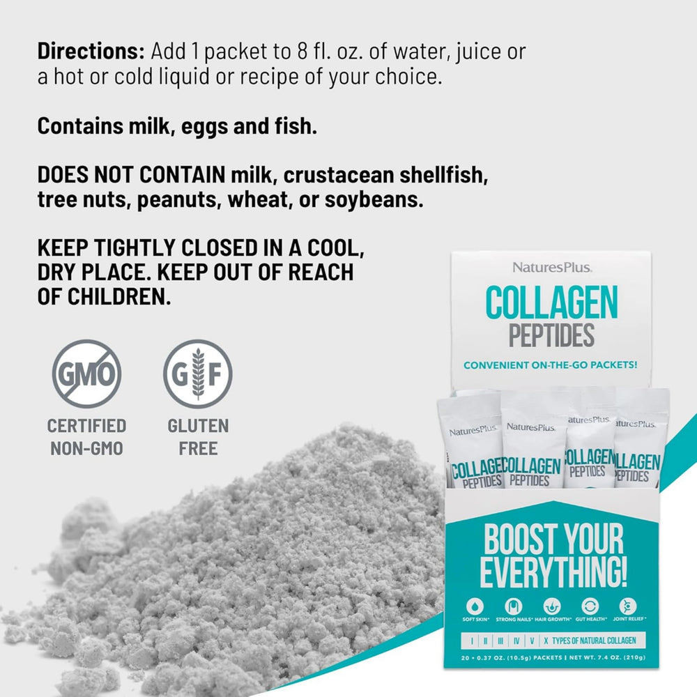 NaturesPlus, Collagen Peptides, 20 Stick Packets, 0.37 Oz
