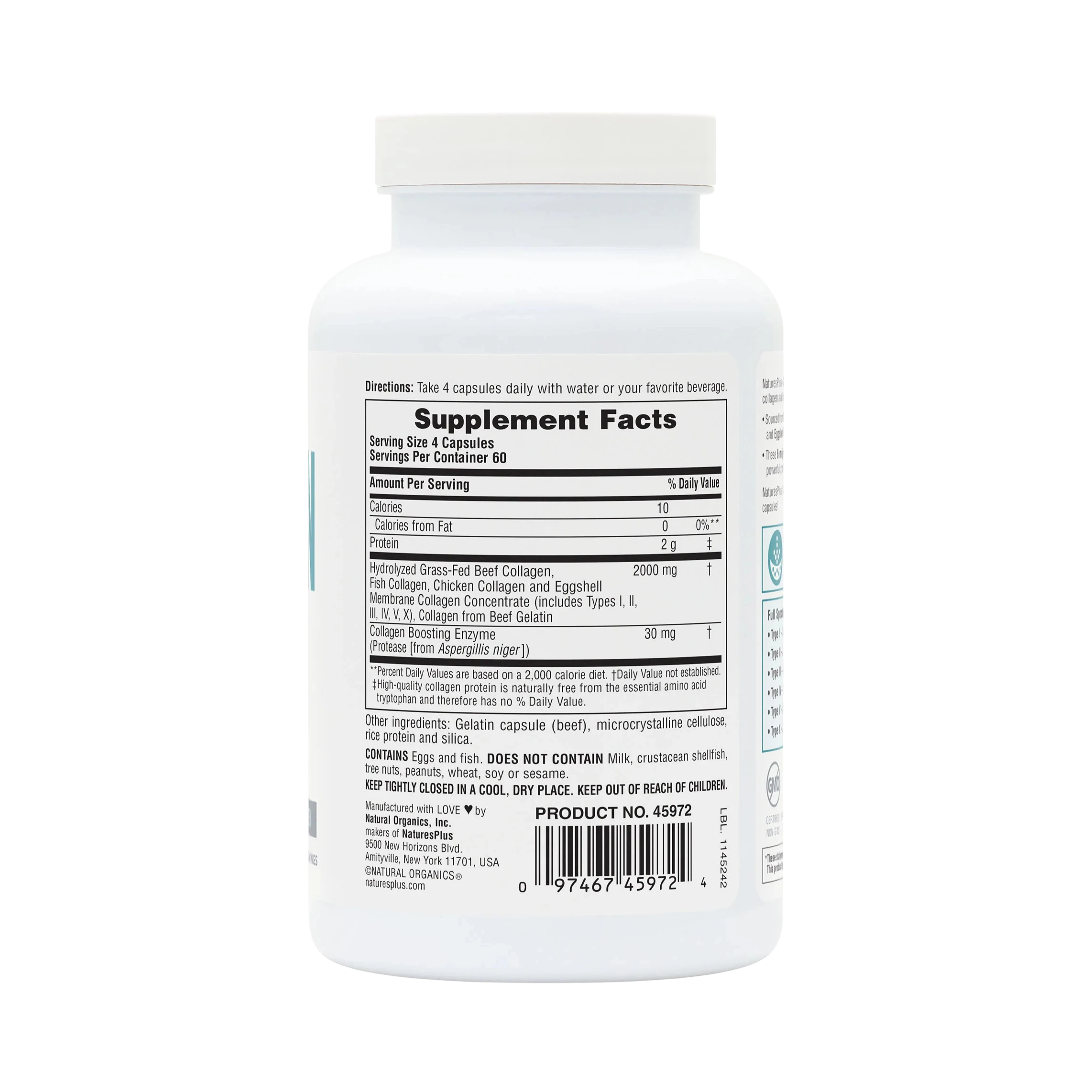 NaturesPlus, Collagen Peptides, 240 Capsules