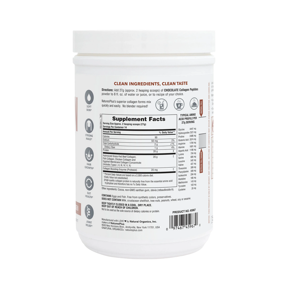 NaturesPlus, Collagen Peptides, Chocolate, 0.83 Lb
