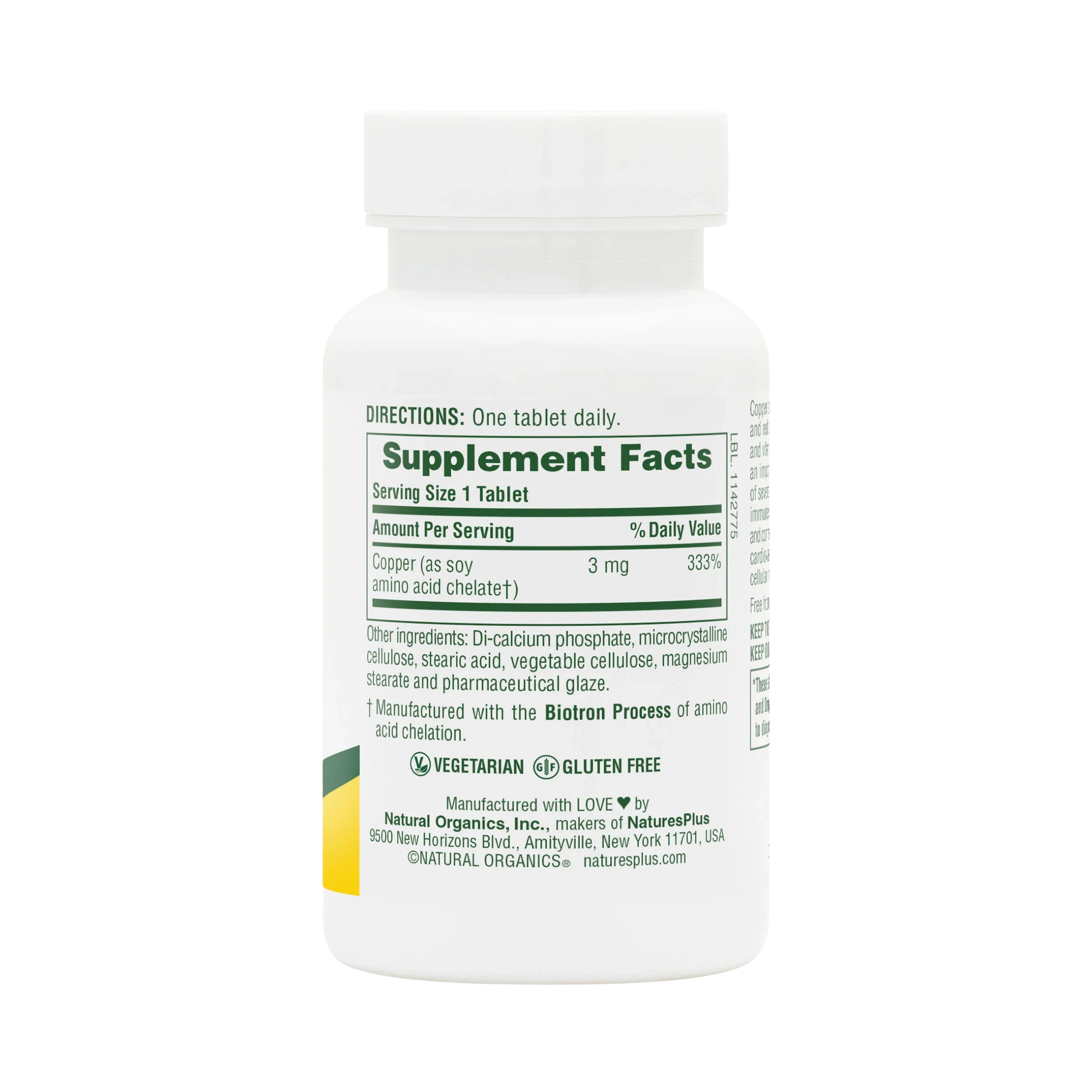 NaturesPlus, Copper, 3 Mg, 90 Tablets