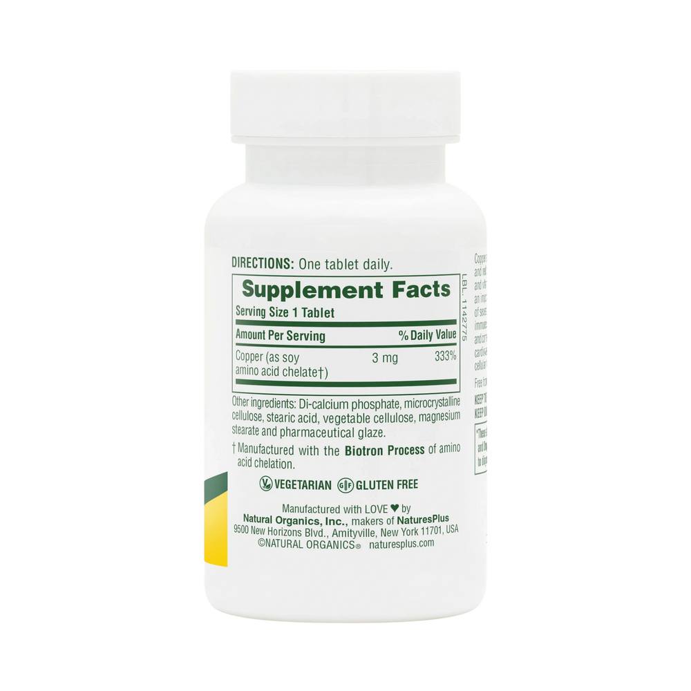 NaturesPlus, Copper, 3 Mg, 90 Tablets