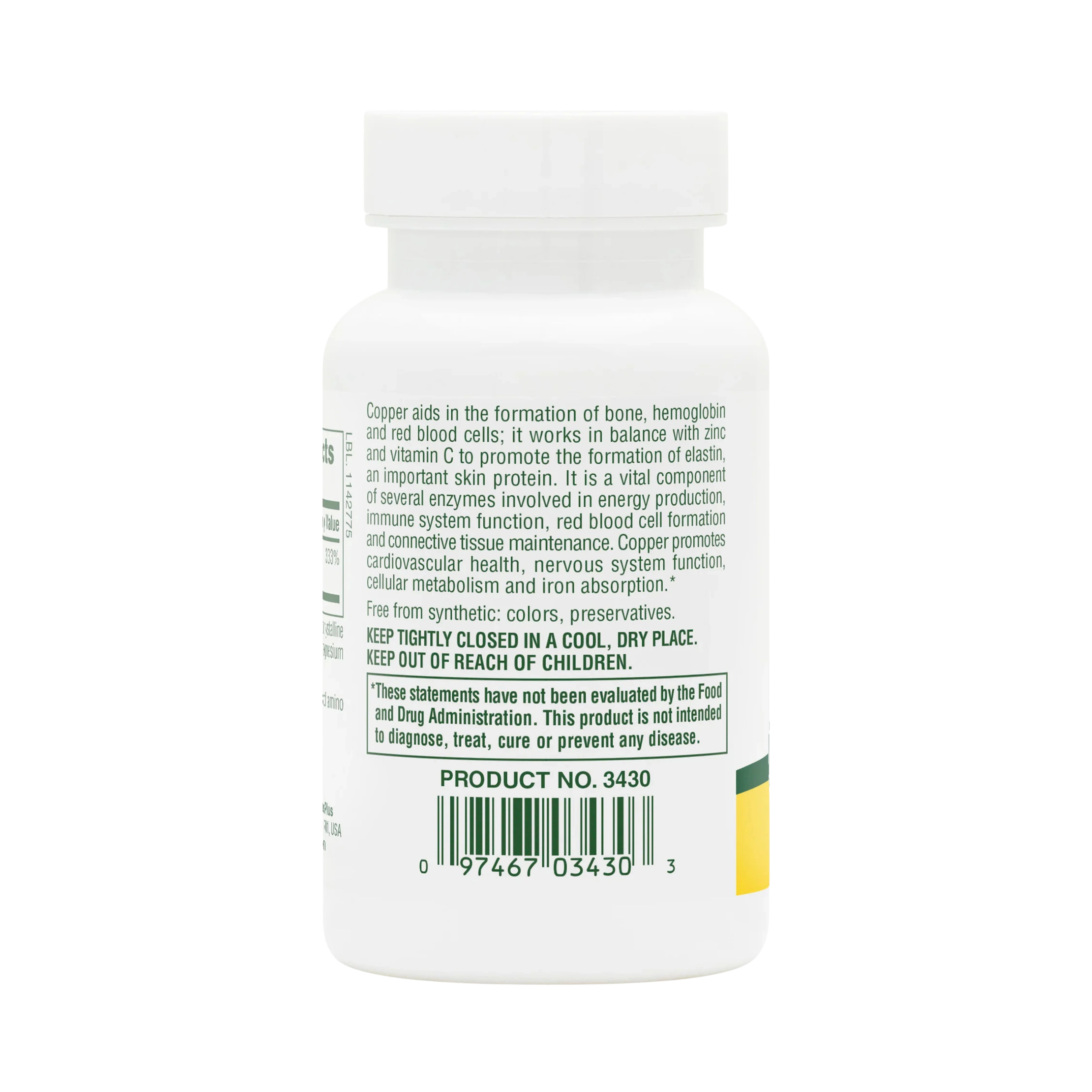 NaturesPlus, Copper, 3 Mg, 90 Tablets