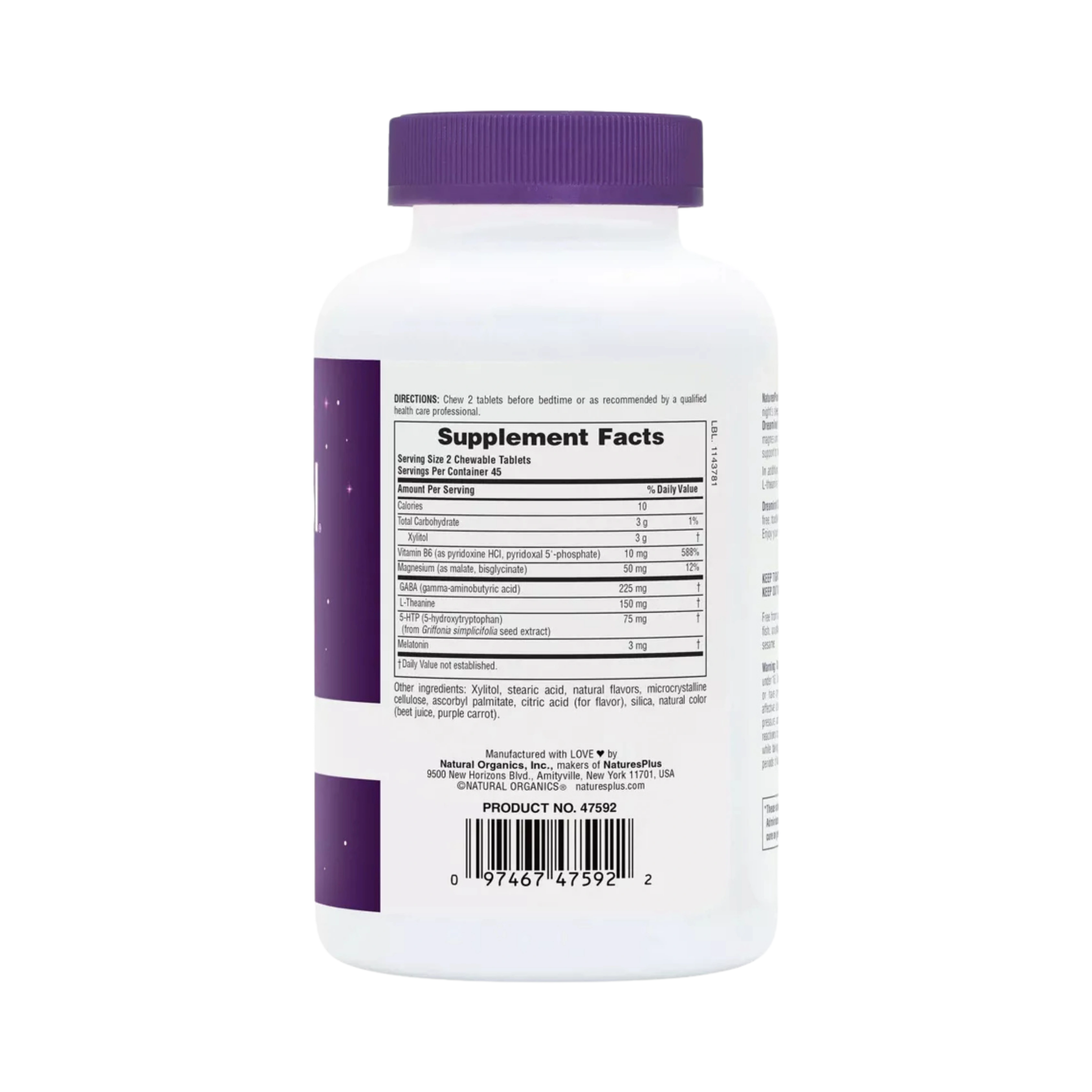 NaturesPlus, Dreaminol-Sleep Chewable-Berry Flavor, 90 Chewable