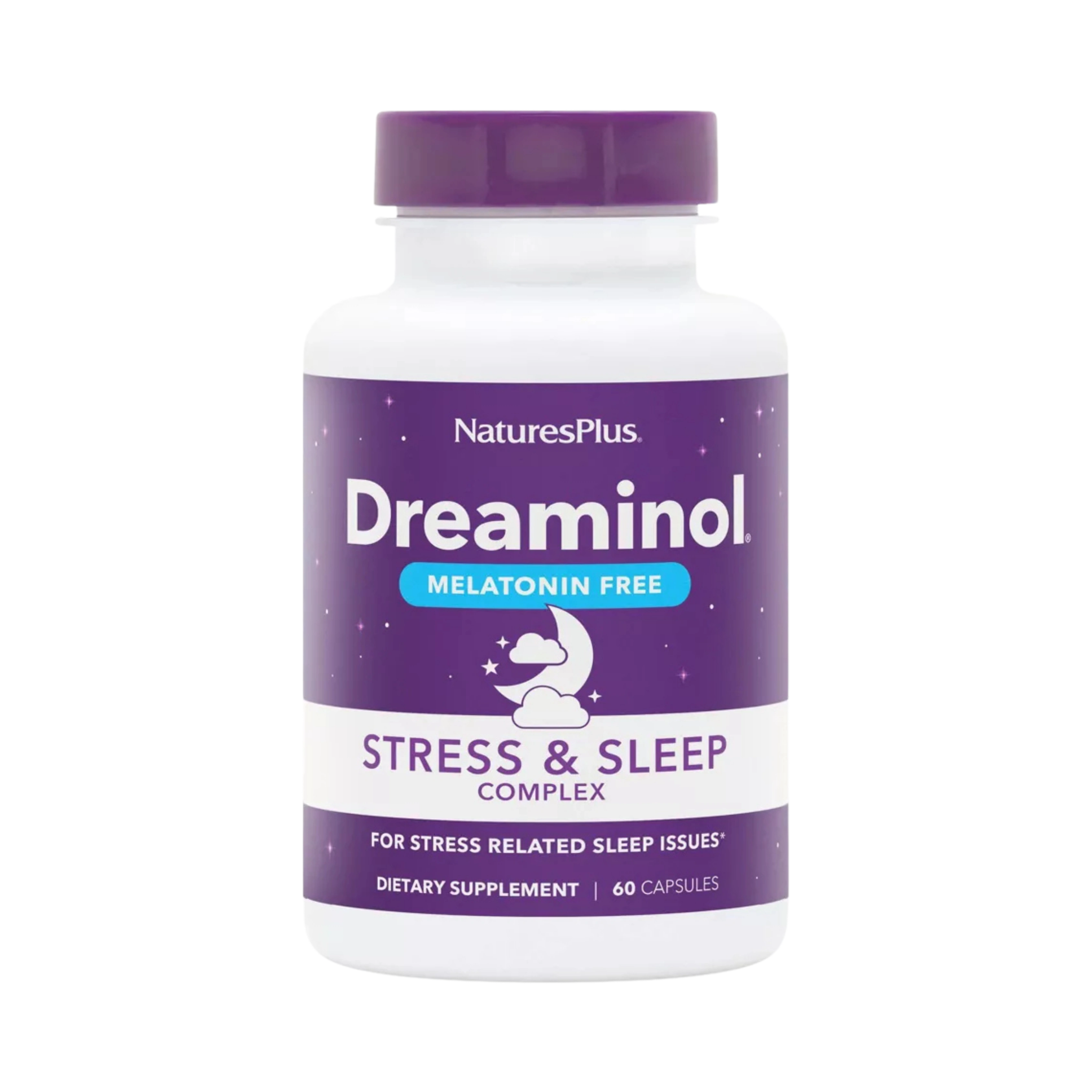 NaturesPlus, Dreaminol, Stress & Sleep Complex, Melatonin Free, 60 Capsules