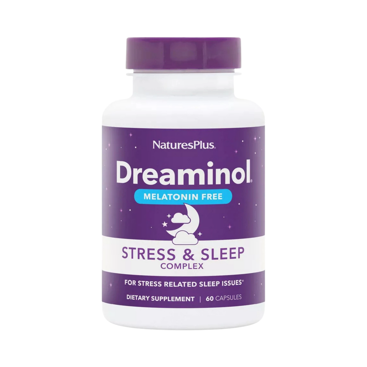 NaturesPlus, Dreaminol, Stress & Sleep Complex, Melatonin Free, 60 Capsules
