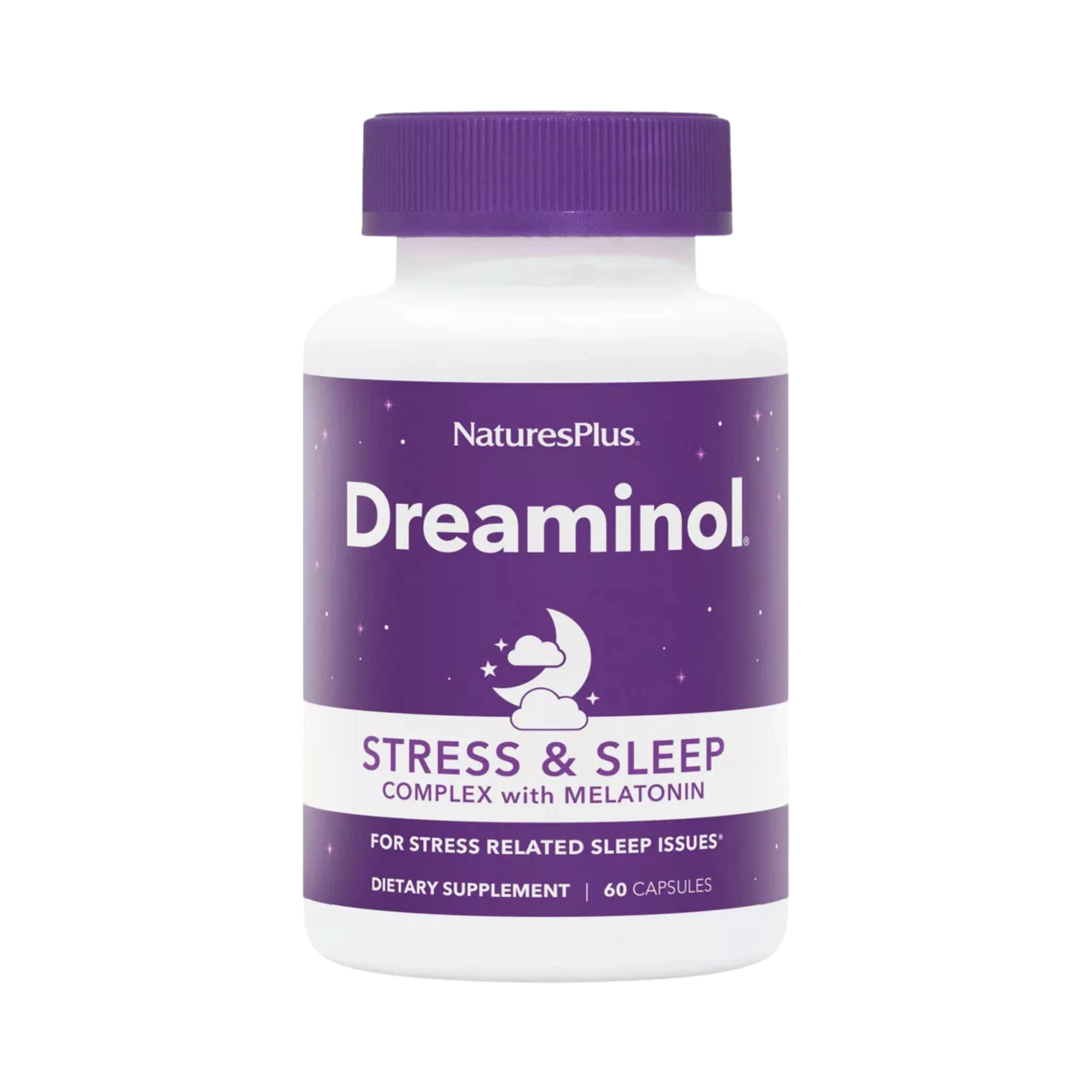 NaturesPlus, Dreaminol, Stress & Sleep Complex with Melatonin, 60 Capsules