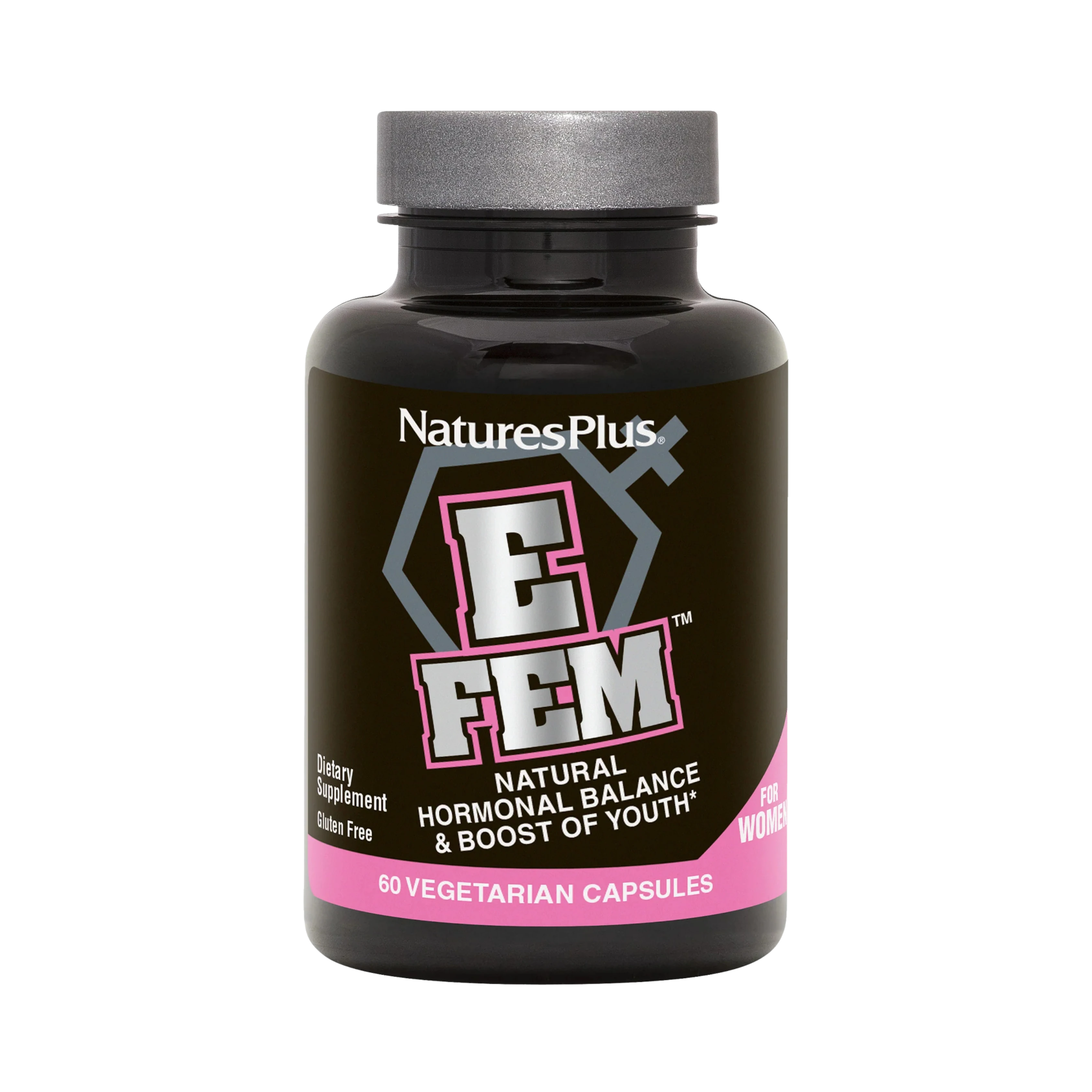 NaturesPlus, E Fem for Women, Natural Hormonal Balance & Boost of Youth, 60 Vegetarian Capsules