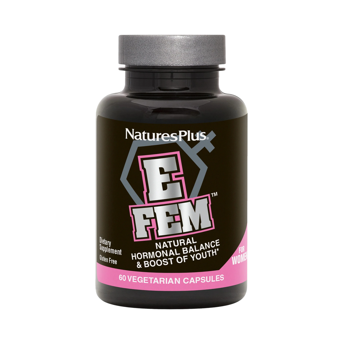 NaturesPlus, E Fem for Women, Natural Hormonal Balance & Boost of Youth, 60 Vegetarian Capsules