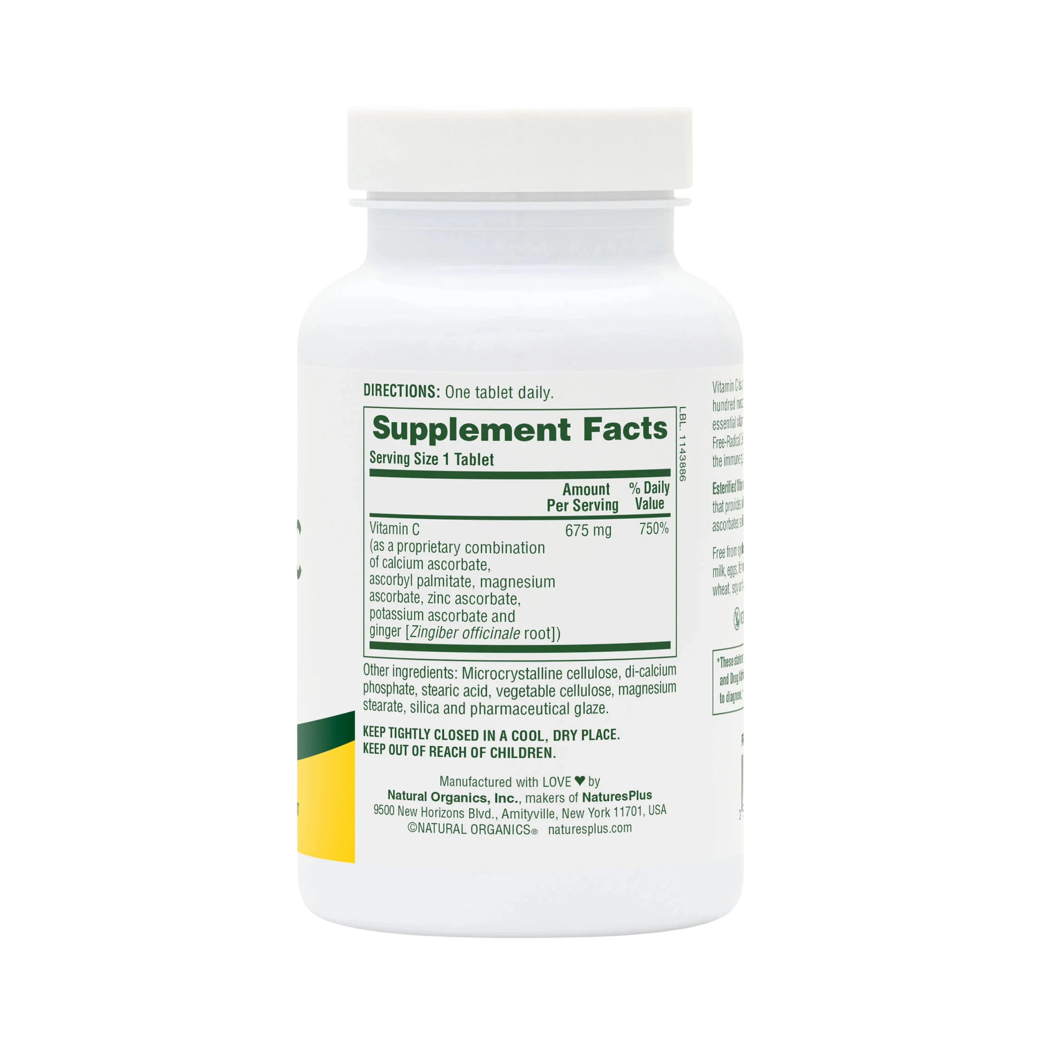 NaturesPlus, Esterified Vitamin C, 675 Mg, 90 Tablets