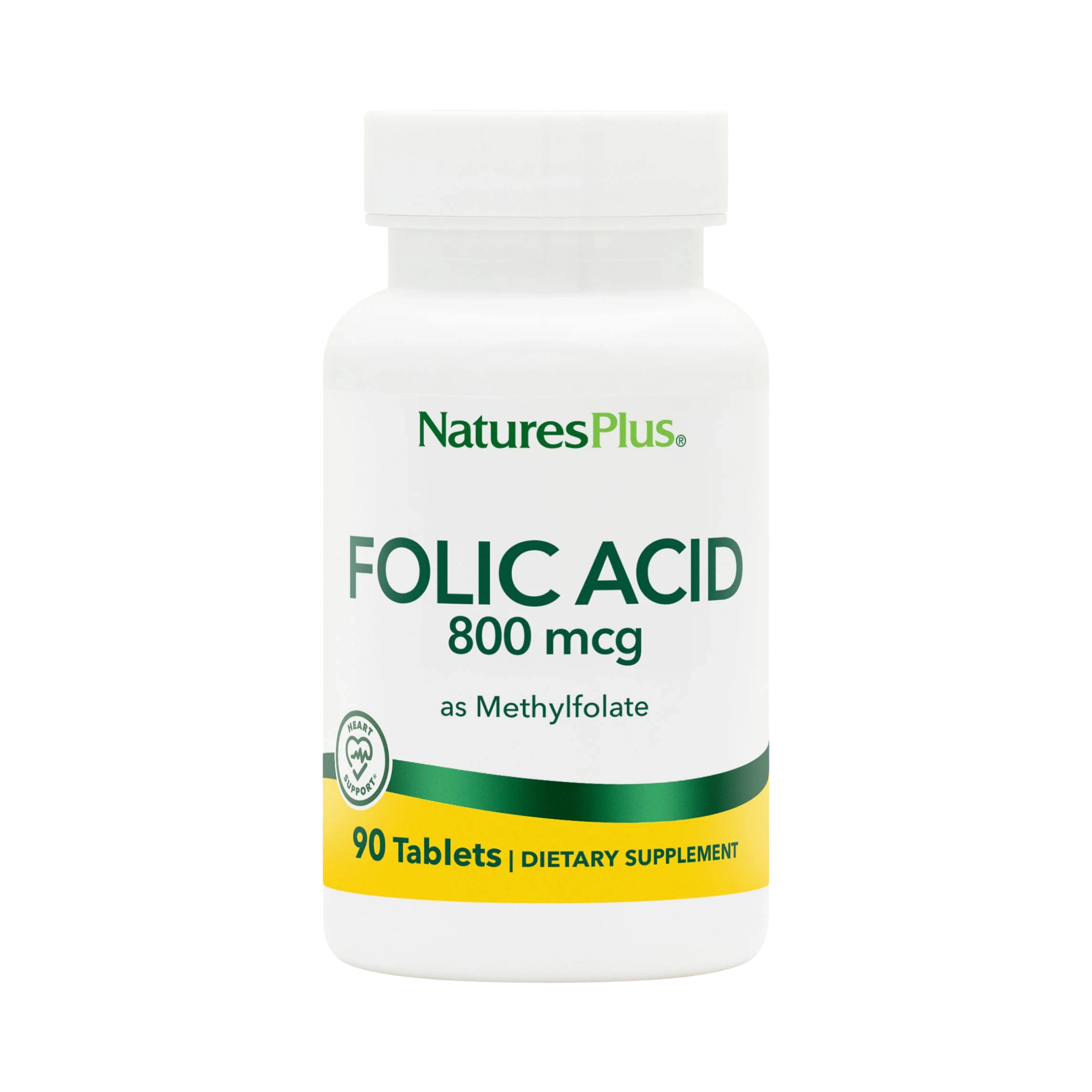 NaturesPlus, Folic Acid as Methylfolate, 800 Mcg, 90 Tablets
