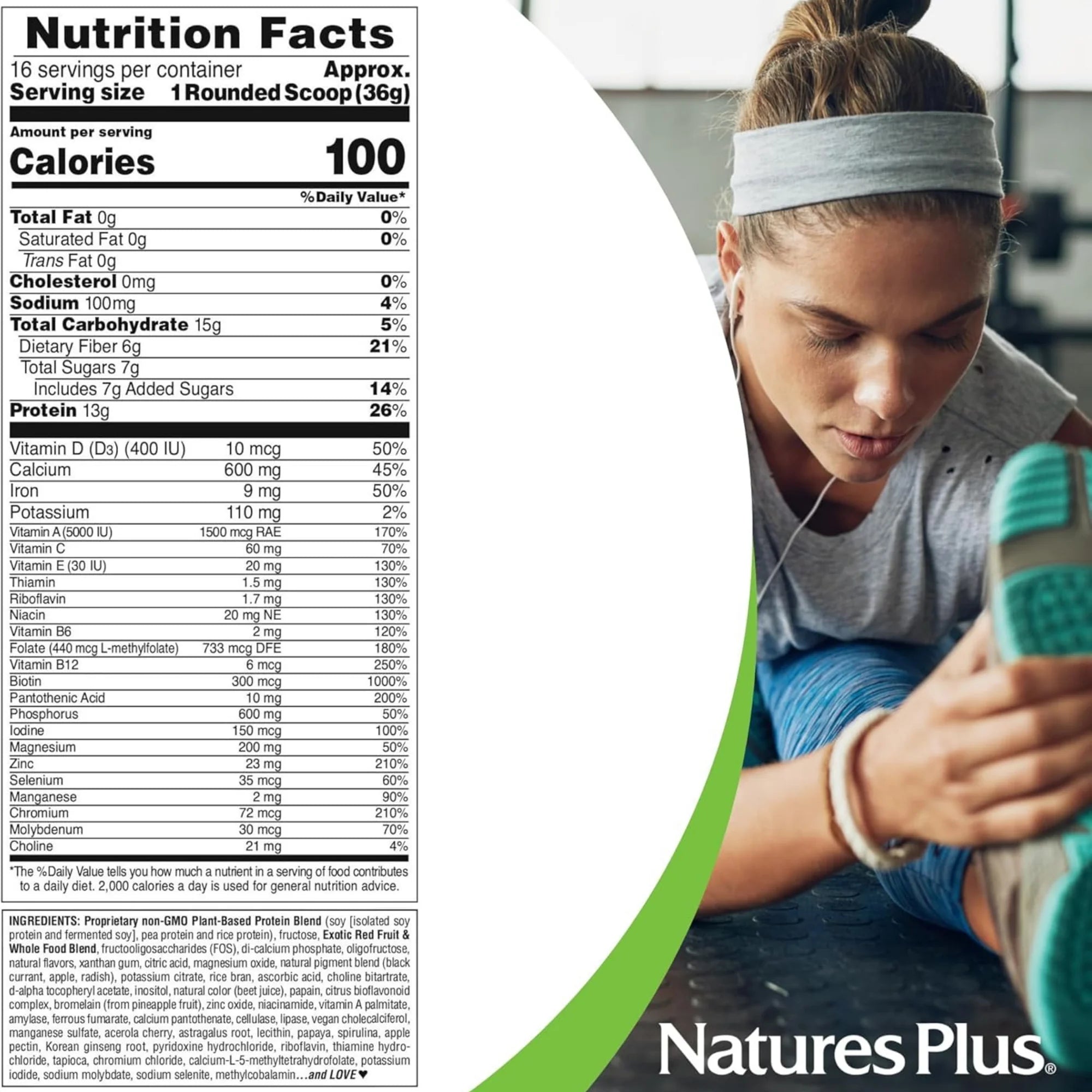 NaturesPlus, FRUITEIN Exotic Red Fruit Shake, 1.3 Lbs