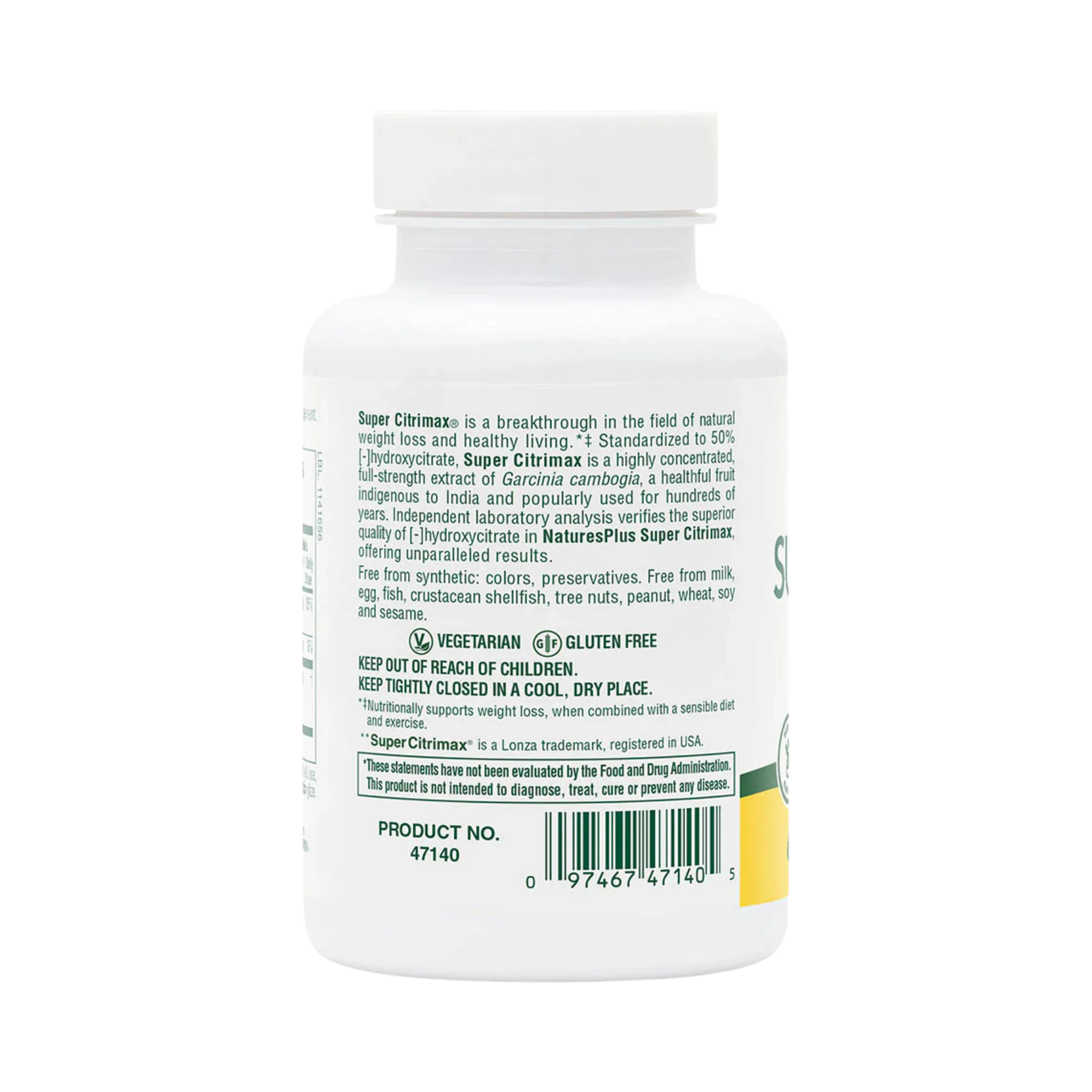NaturesPlus, Garcinia Cambogia Super Citrimax, 1,000 Mg, 60 Tablets