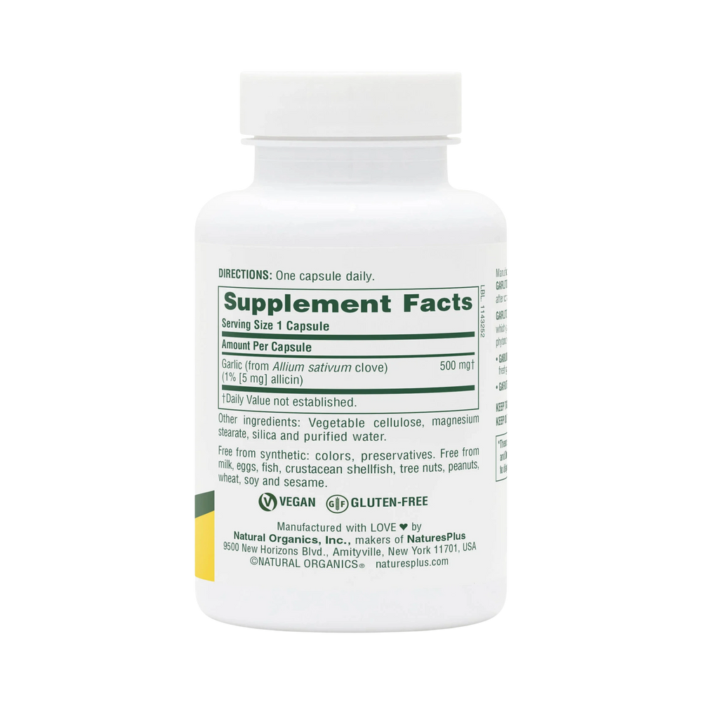 NaturesPlus, Garlite, 500 Mg, 90 Capsules