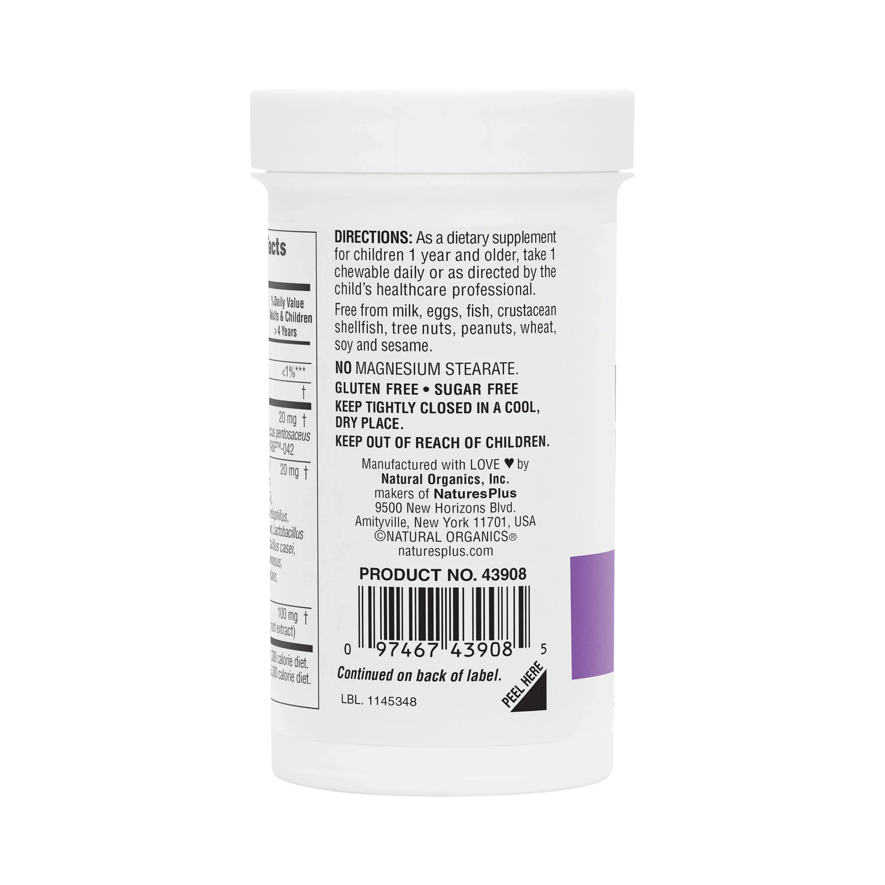 NaturesPlus, GI Natural Probiotic Kids, Delicious Mixed Berry, 7 Billion CFU, 30 Chewables