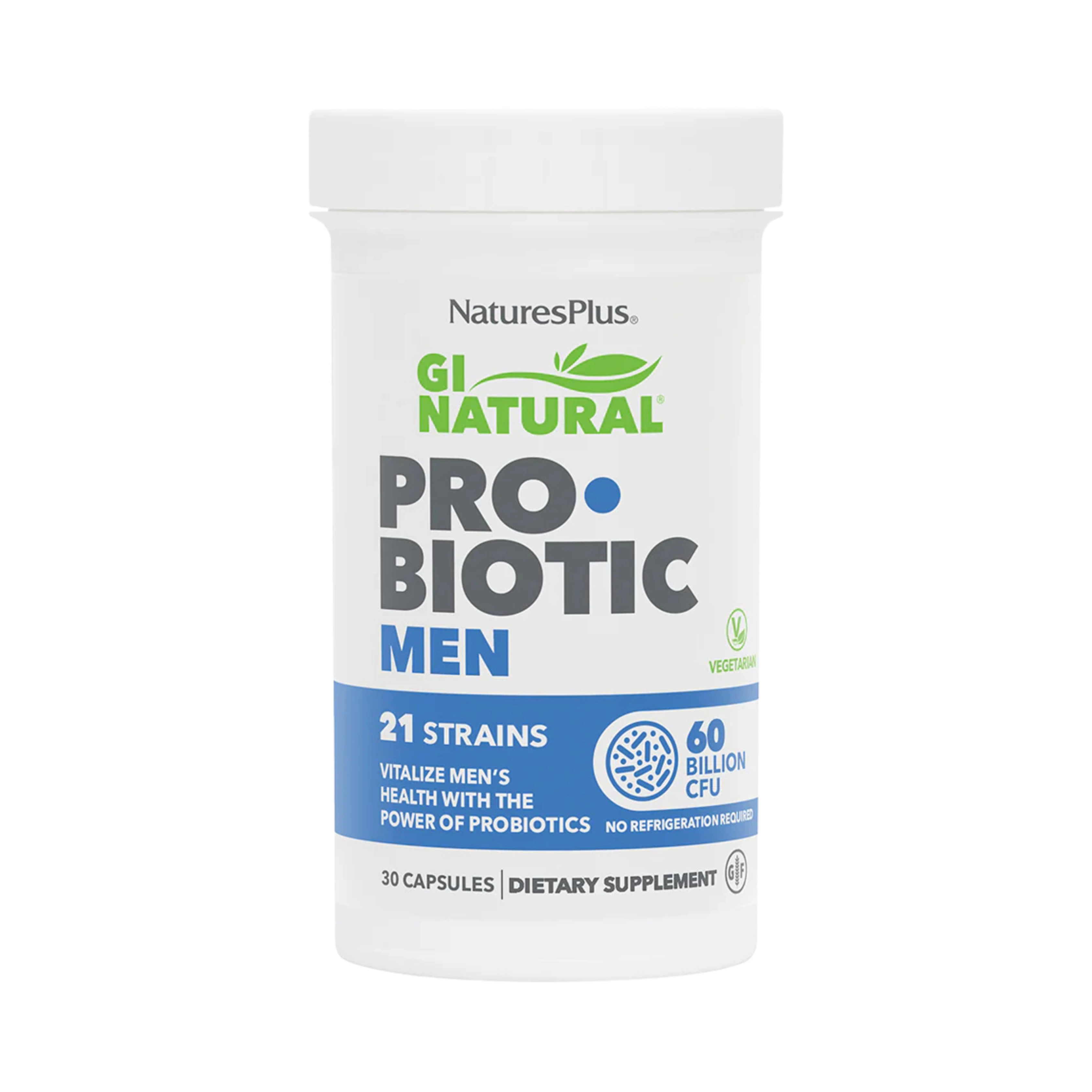NaturesPlus, GI Natural, Probiotic Men, 60 Billion CFU, 30 Capsules