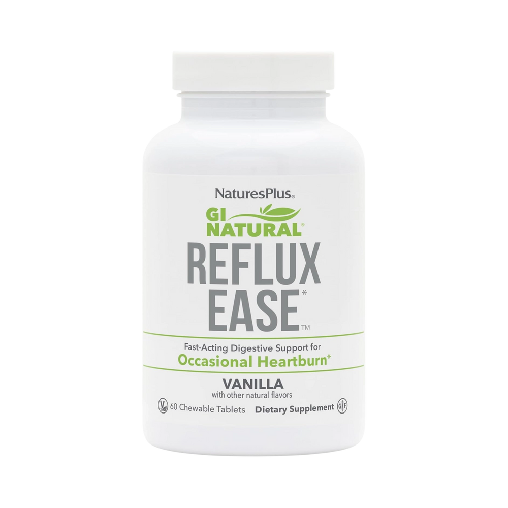 NaturesPlus, Gi Natural, Reflux Ease, Vanila, 60 Chewable Tablets