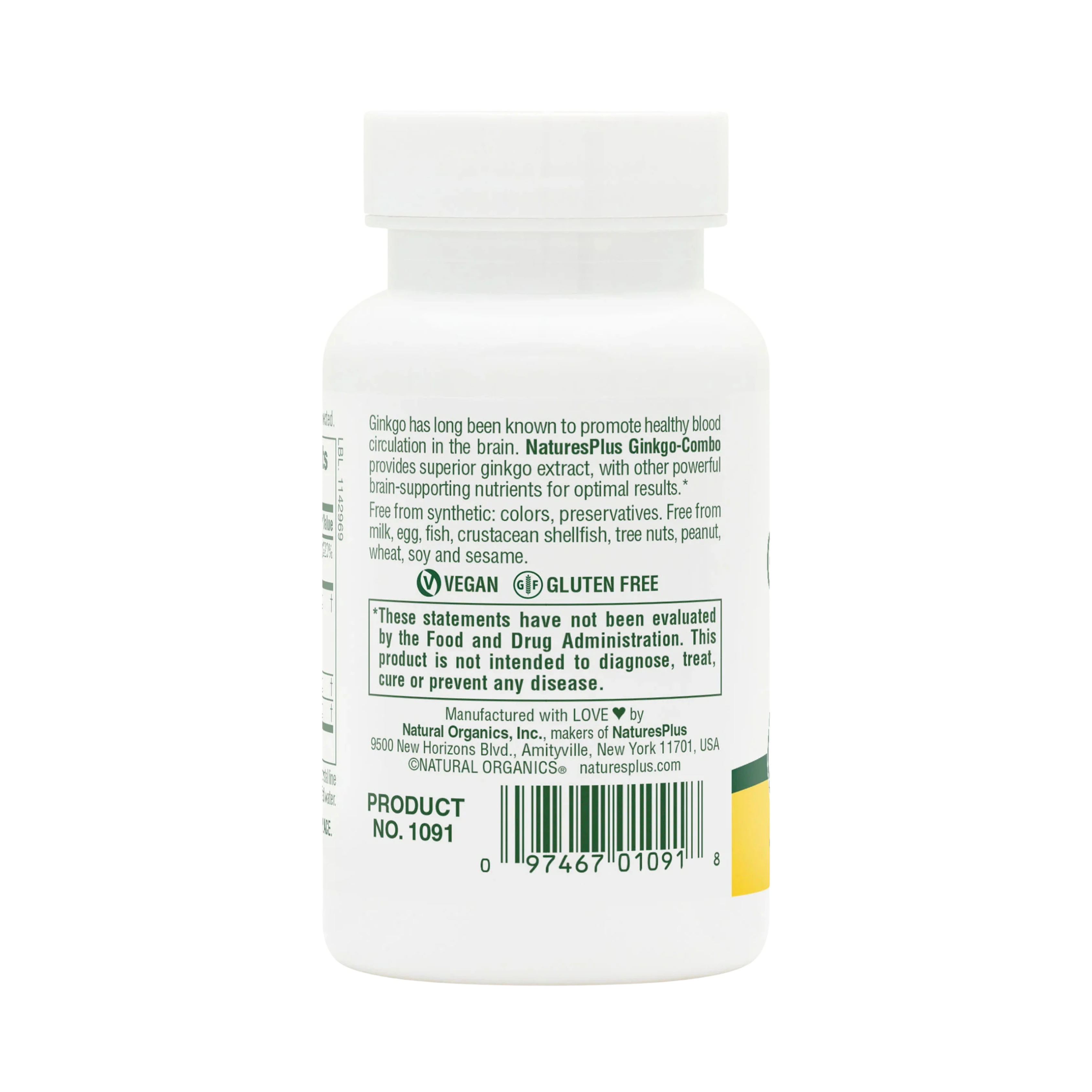 NaturesPlus, Ginkgo-Combo, 60 Veg Capsules