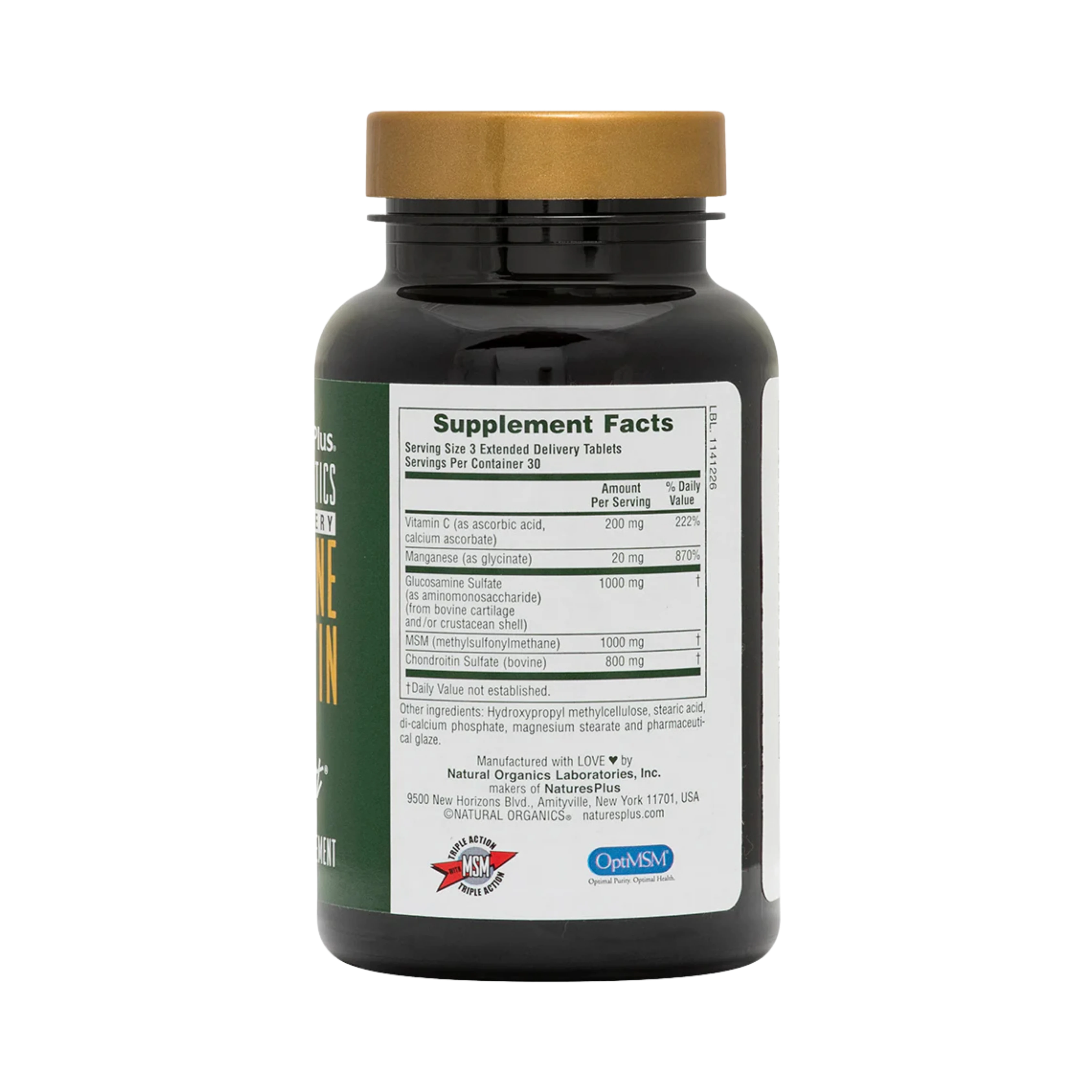 NaturesPlus, Glucosamine Chondroitin Msm Ultra Rx Joint, 90 Tablets