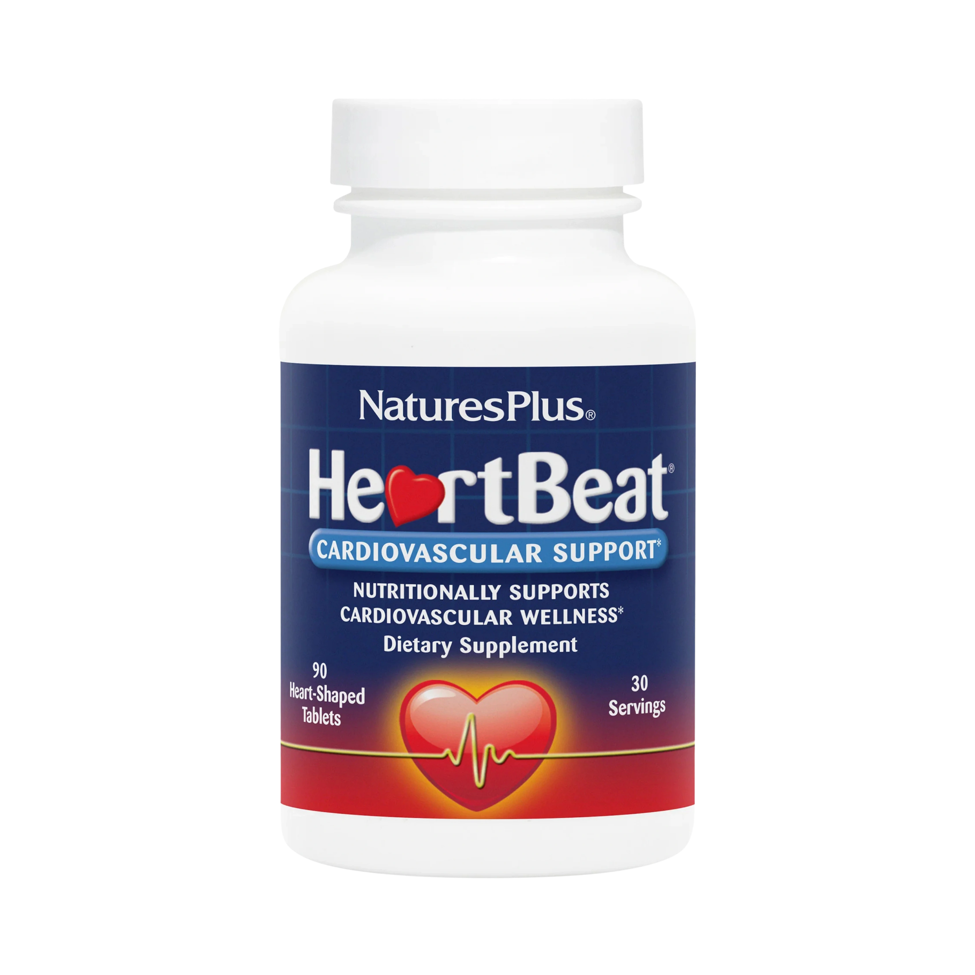 NaturesPlus, HeartBeat, Cardiovascular Support, 90 Heart-Shaped Tablets