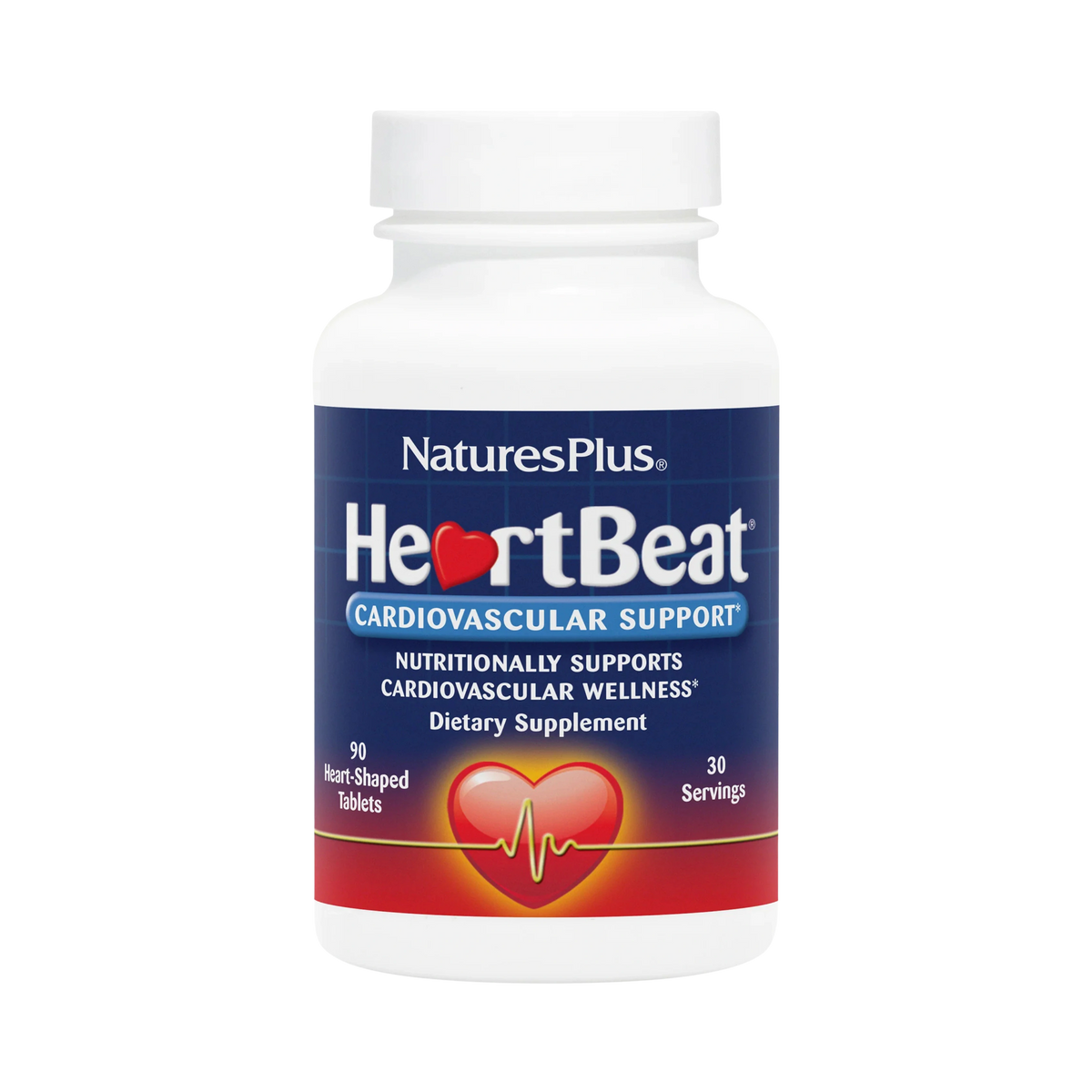 NaturesPlus, HeartBeat, Cardiovascular Support, 90 Heart-Shaped Tablets