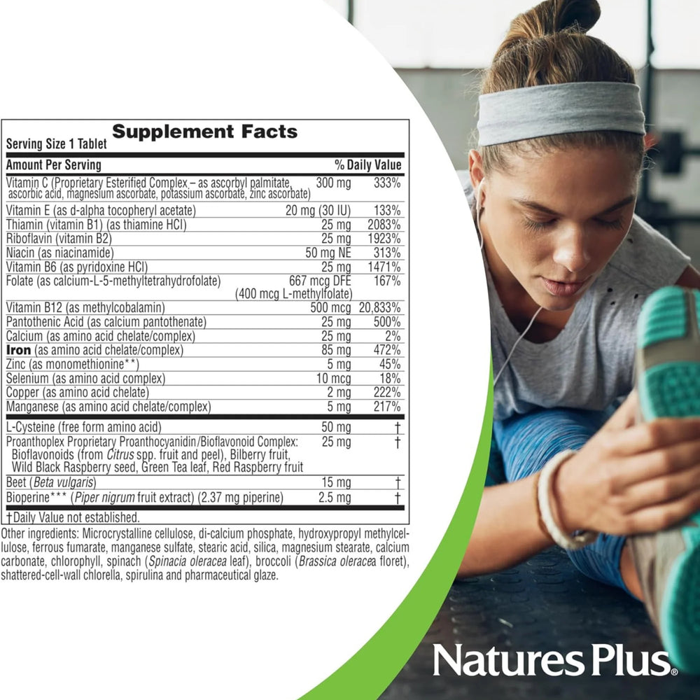 NaturesPlus Hema-Plex Iron, 85 Mg Chelated Iron, 30 Slow-Release Tablets
