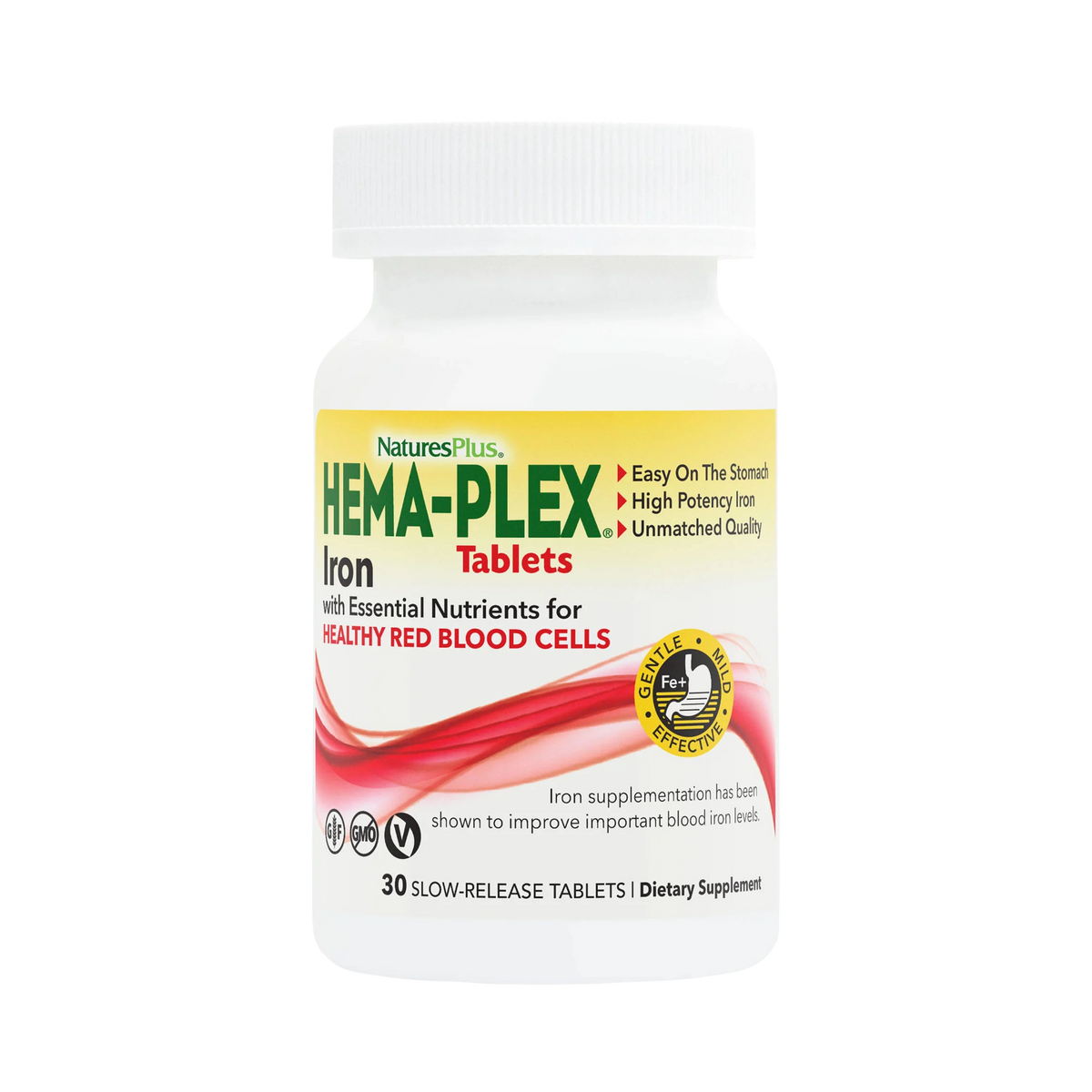 NaturesPlus, Hema-Plex, Iron with Essential Nutrients, 30 Slow Release Tablets