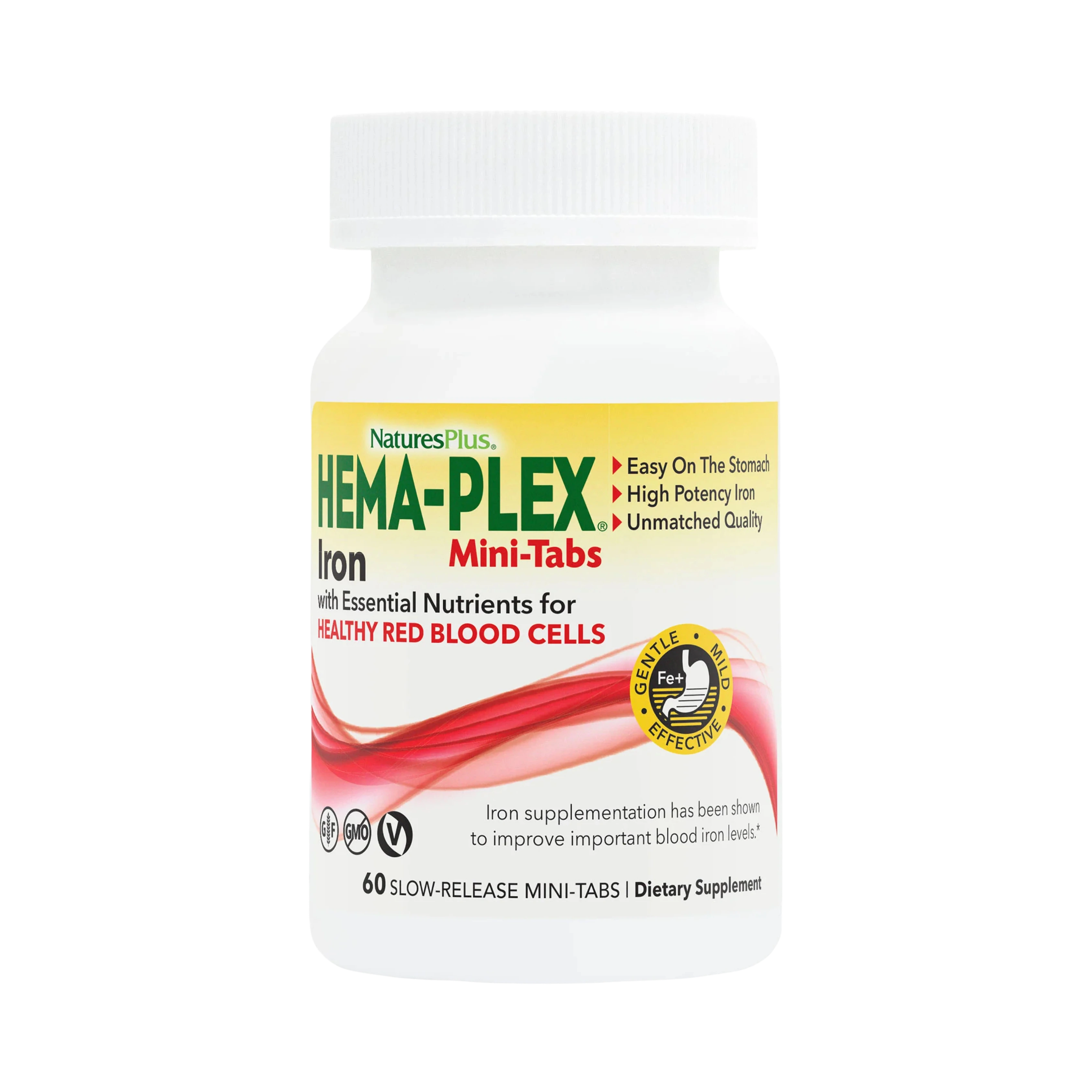 NaturesPlus, Hema-Plex, Iron with Essential Nutrients, 60 Slow Release Mini Tablets