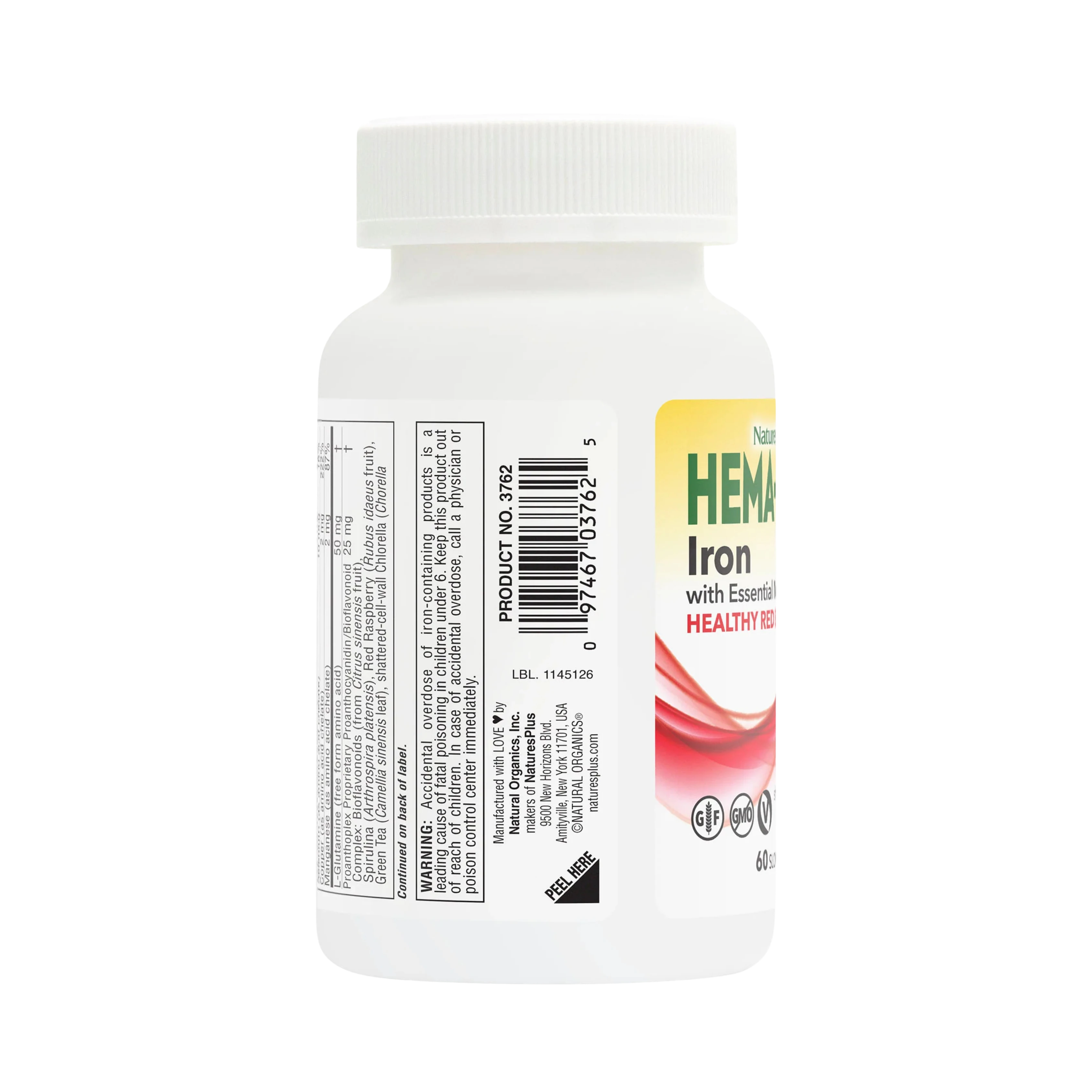 NaturesPlus, Hema-Plex, Iron with Essential Nutrients, 60 Slow-Release Tablets