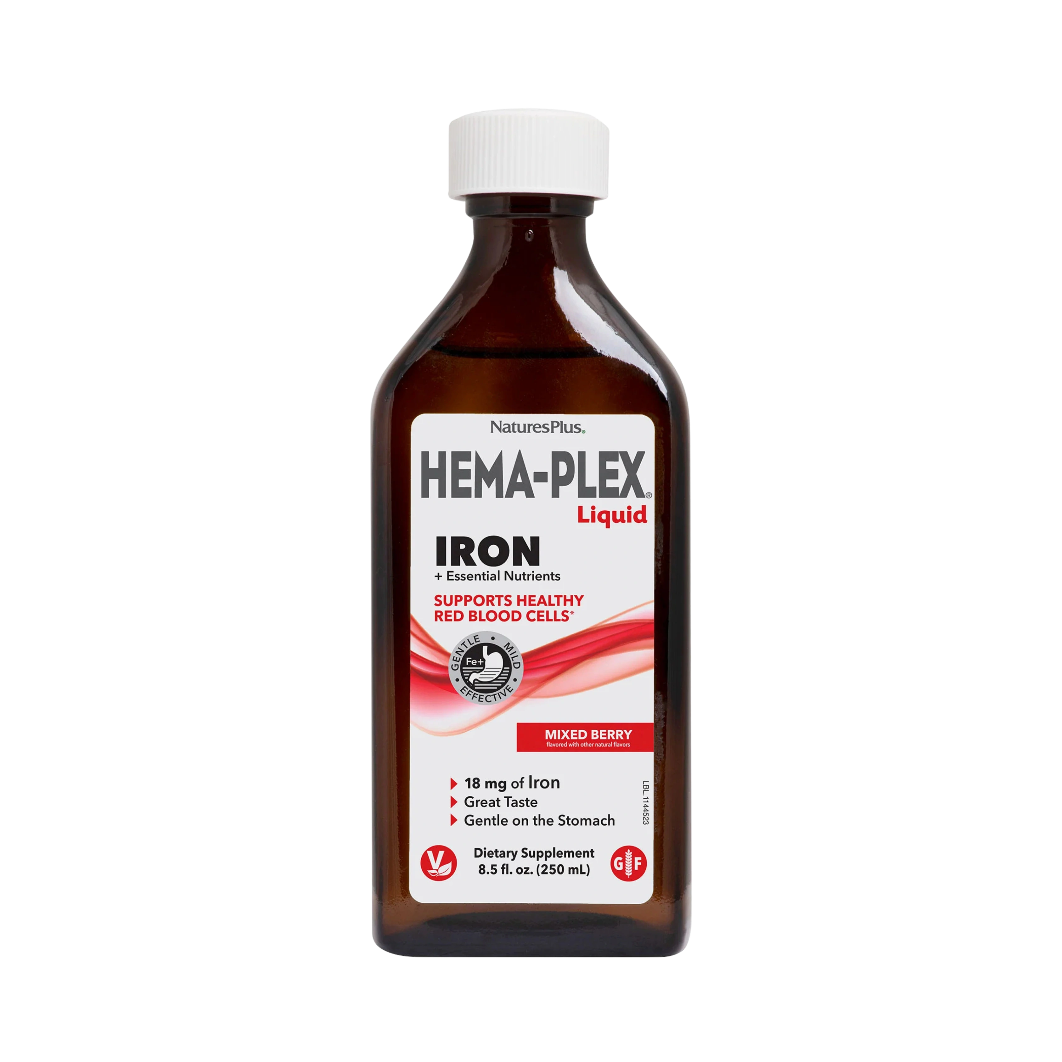 NaturesPlus, Hema-Plex Liquid, Iron + Essential Nutrients, Mixed Berry, 8.5 Fl Oz
